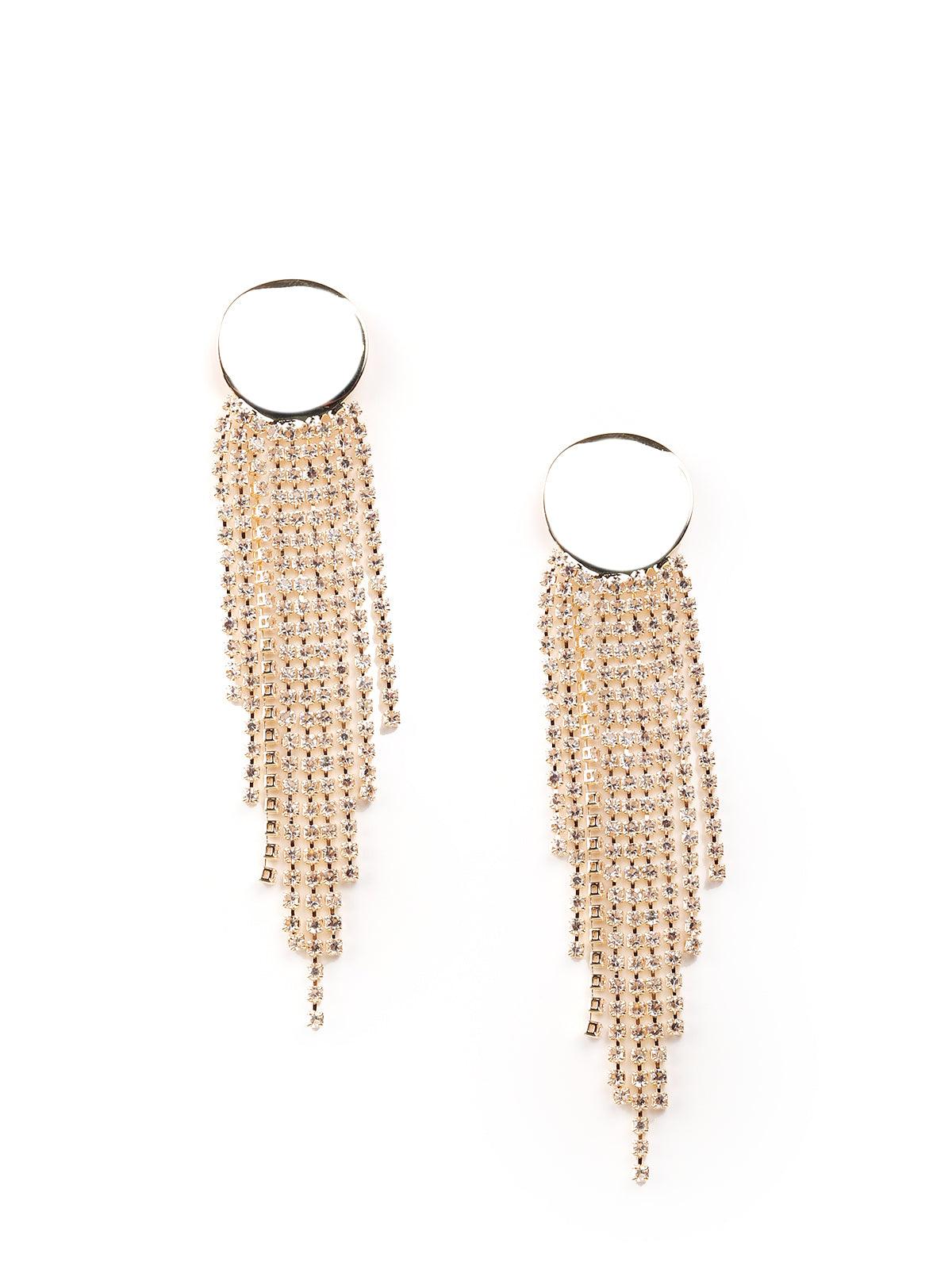 Women's Metallic Gold Drop Tassel Earring