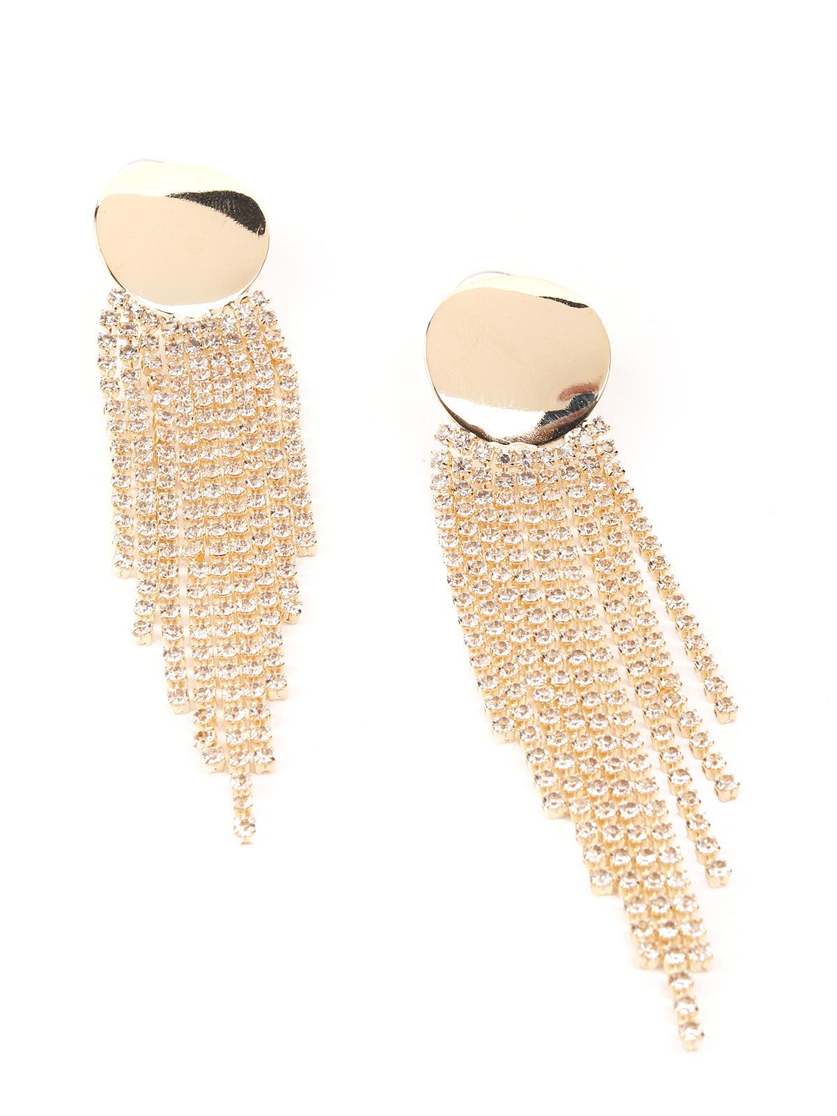 Women's Metallic Gold Drop Tassel Earring