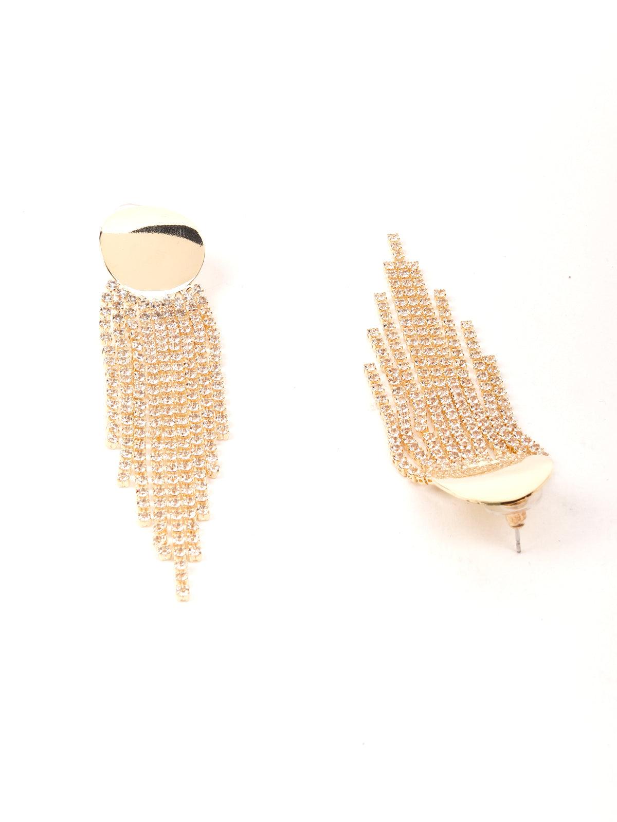 Women's Metallic Gold Drop Tassel Earring