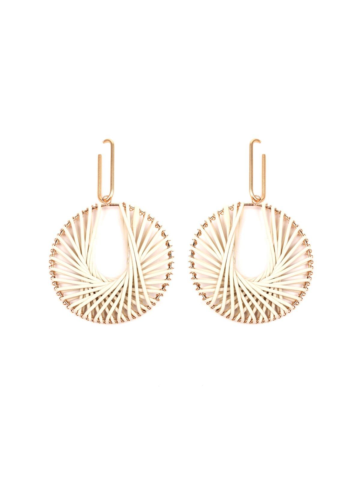 Women's Modern Art Inspired Hoop Earrings-Whit