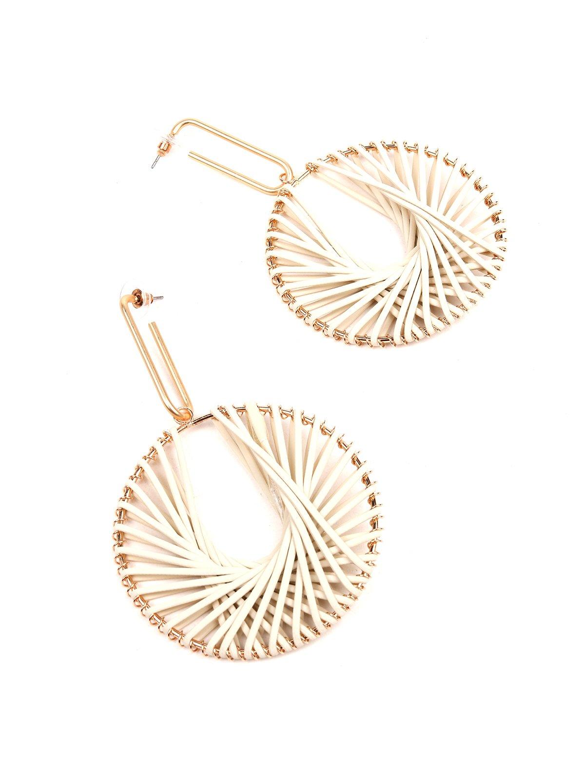 Women's Modern Art Inspired Hoop Earrings-Whit