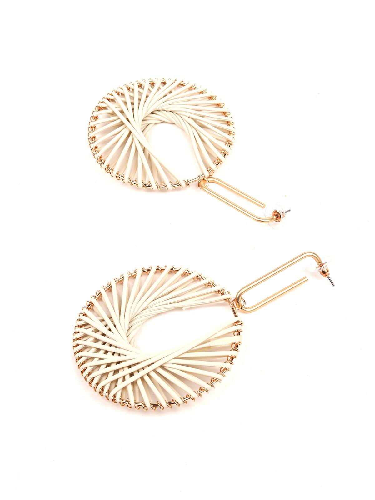 Women's Modern Art Inspired Hoop Earrings-Whit