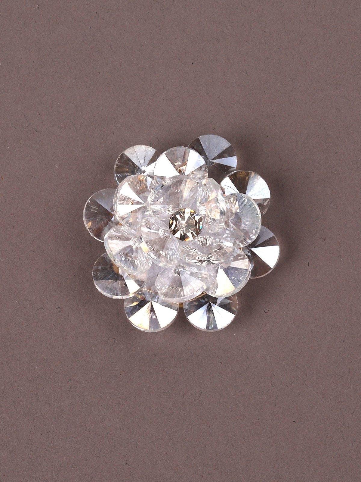 Women's Modern, Delicate Flower-Shaped Clear Statement Earring