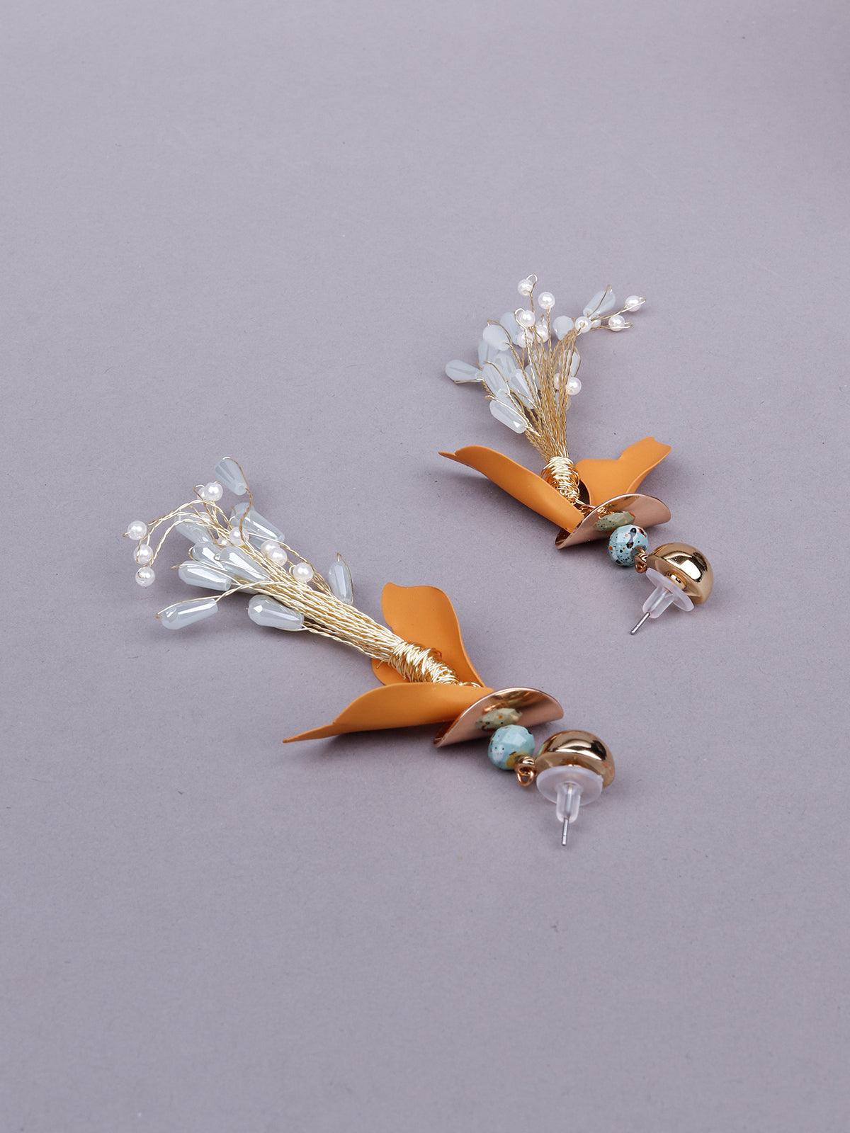 Women's Mordern Art Inspo Drop Earrings-Orang