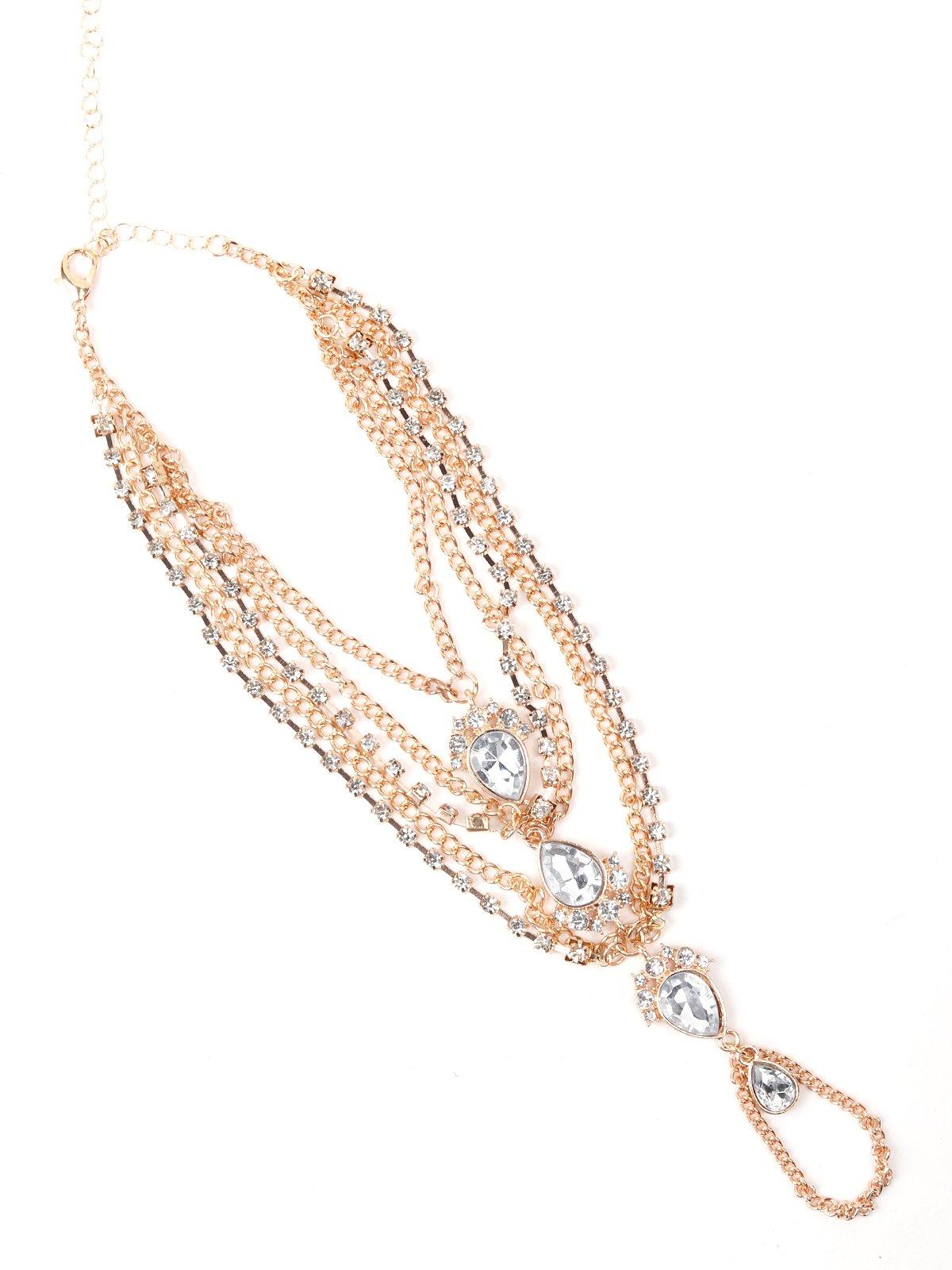 Women's Multi-Layered Chain Embedded Hathphool-Gol