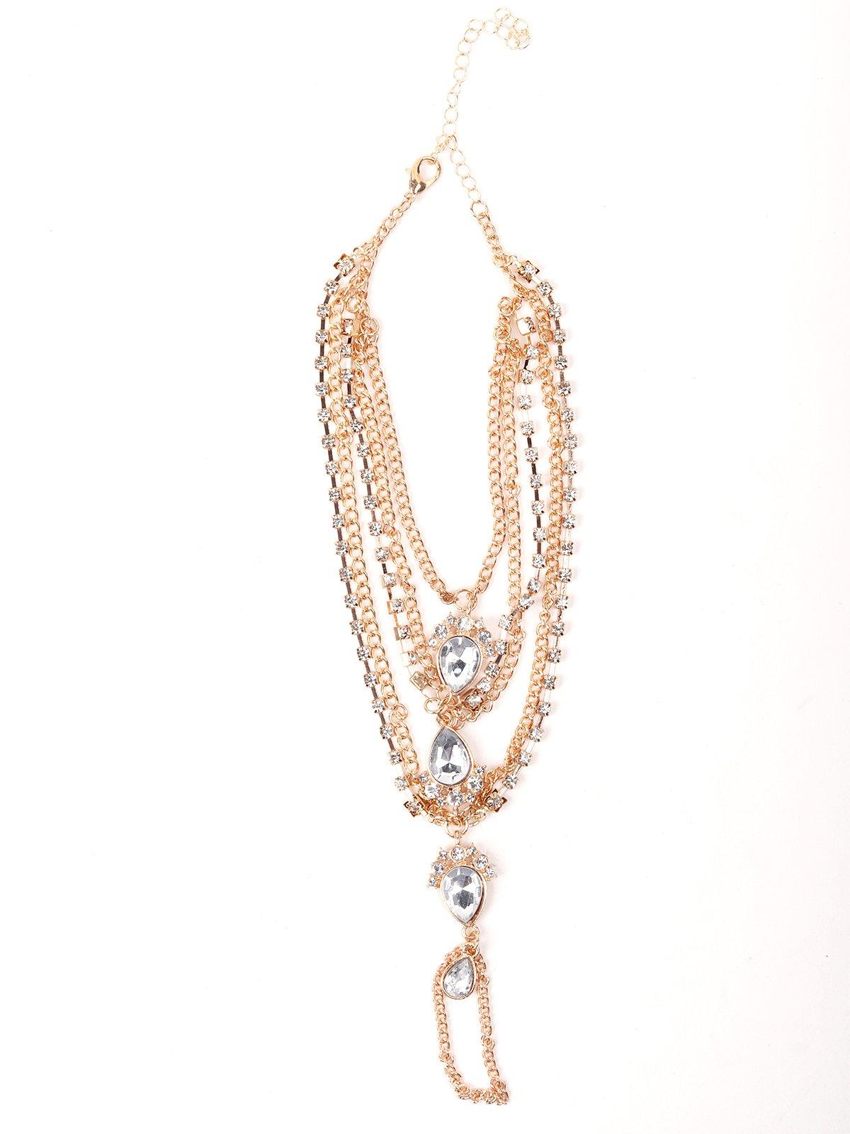 Women's Multi-Layered Chain Embedded Hathphool-Gol