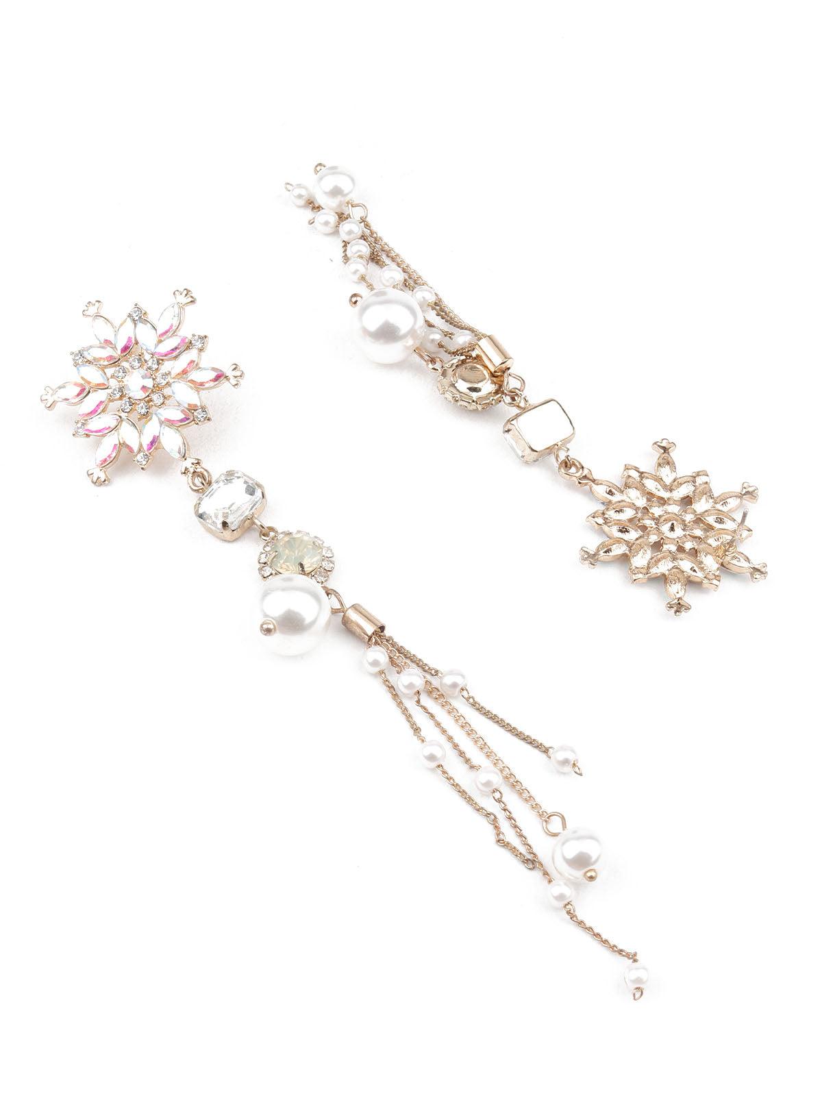 Women's Multicolor Floral Dangler Earrin