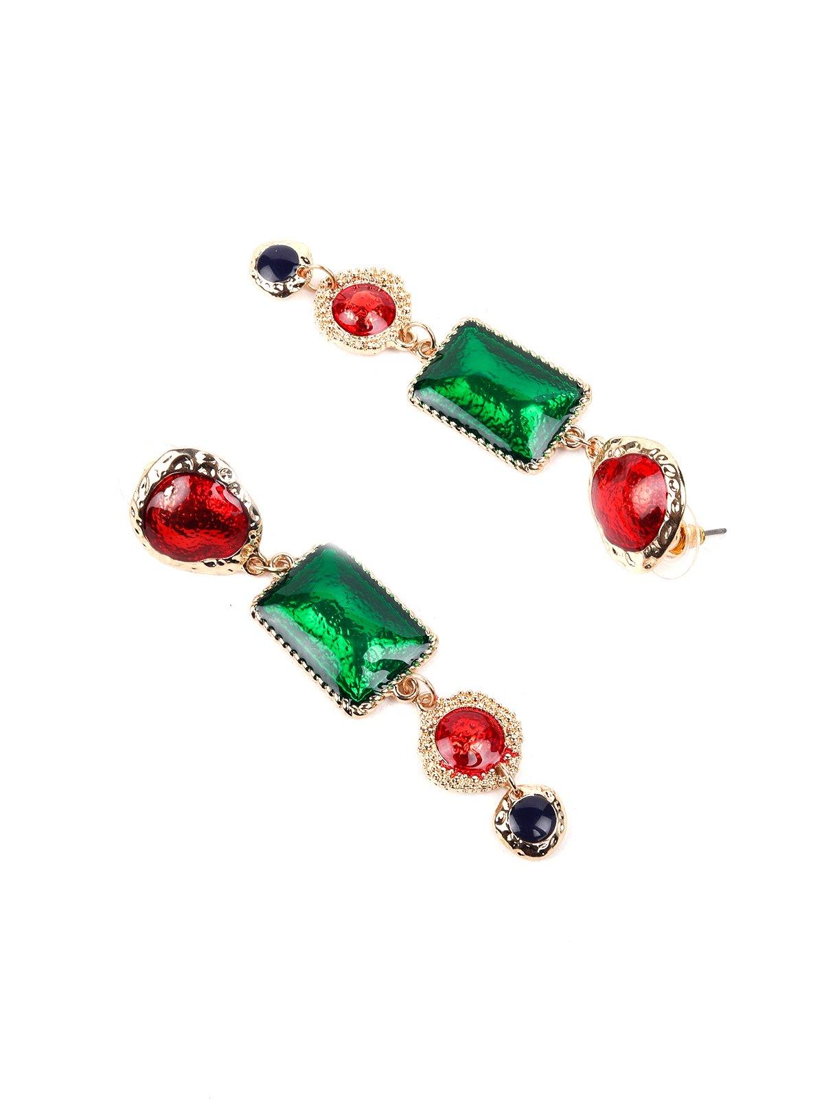 Women's Multicolor Stone Embellished Ethnic Earring