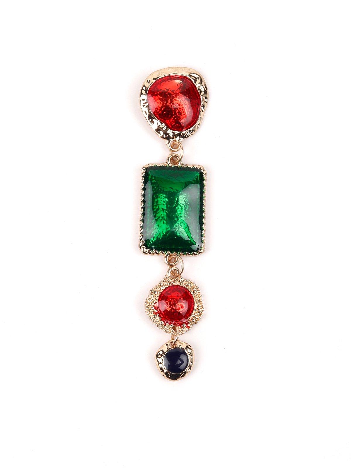 Women's Multicolor Stone Embellished Ethnic Earring