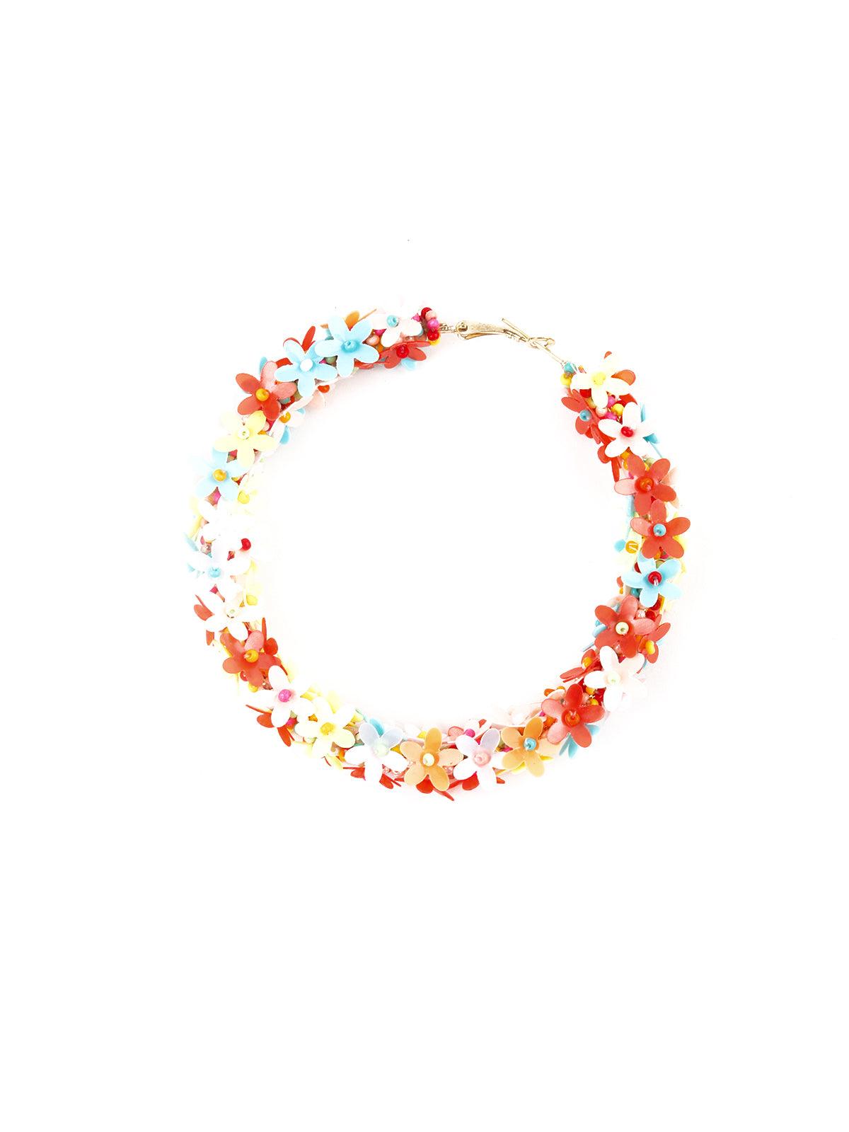 Women's Multicolour Floral Hoop Earring