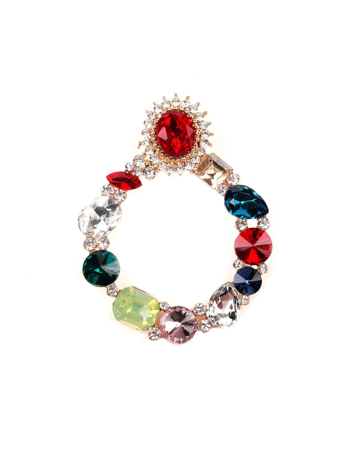 Women's Multicolour Gemstone Hoop Dropped Earring