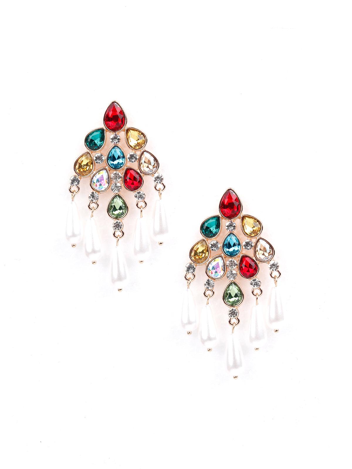 Women's Multicoloured Chandelier Drop Statement Earring