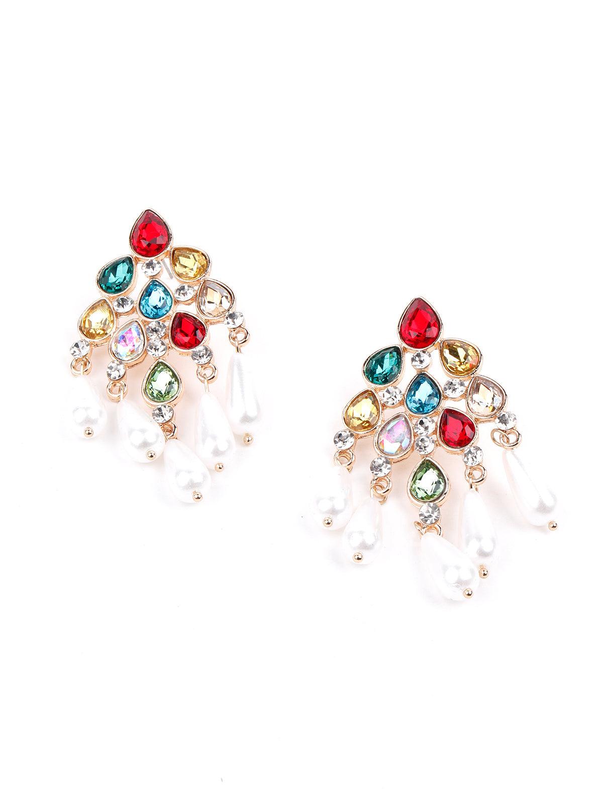 Women's Multicoloured Chandelier Drop Statement Earring