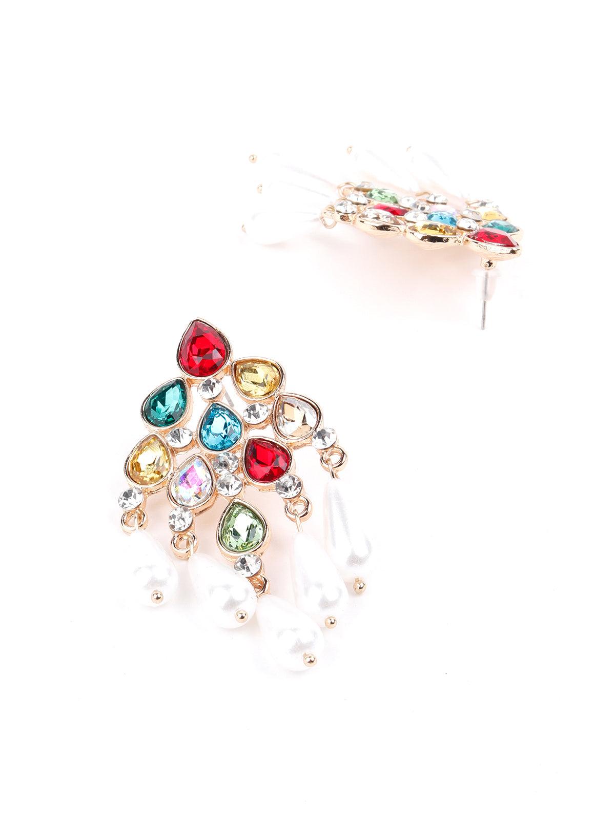Women's Multicoloured Chandelier Drop Statement Earring
