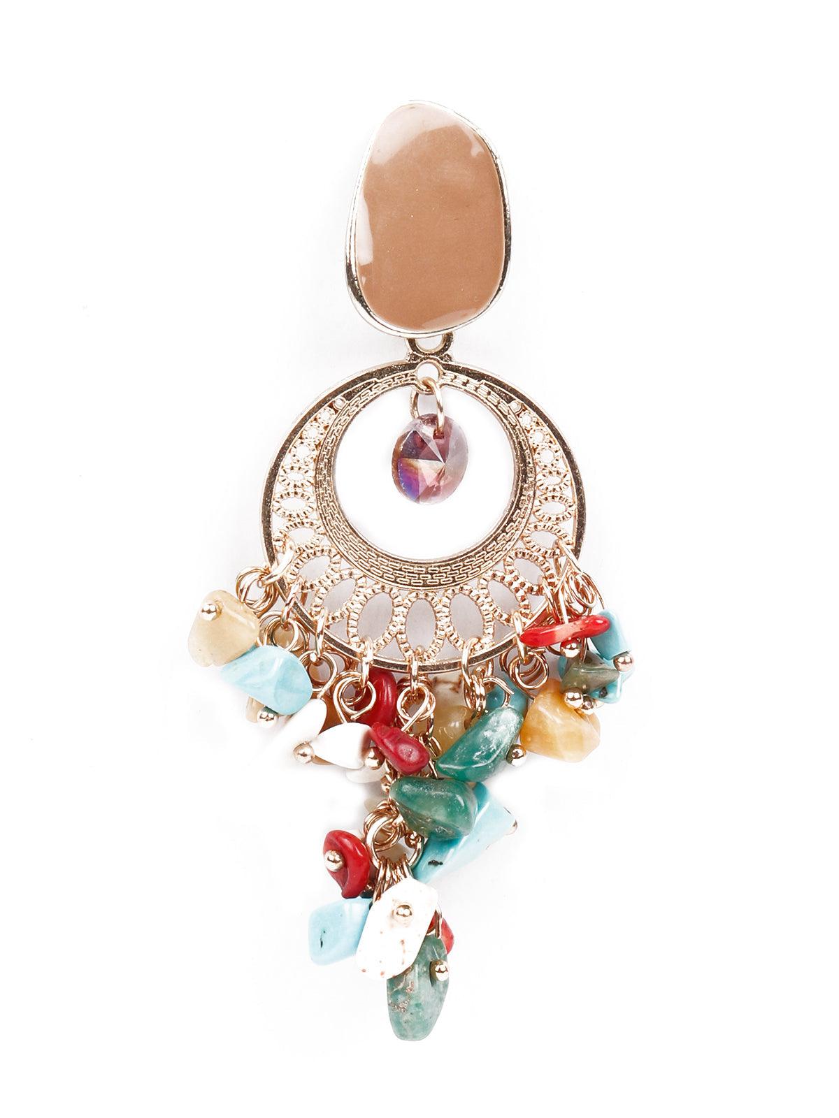 Women's Multicoloured Clustered Drop Earring