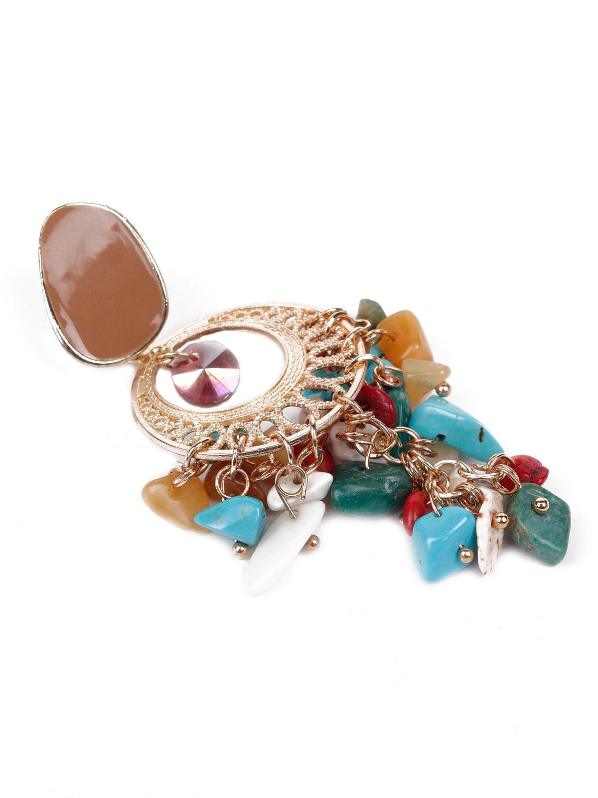 Women's Multicoloured Clustered Drop Earring