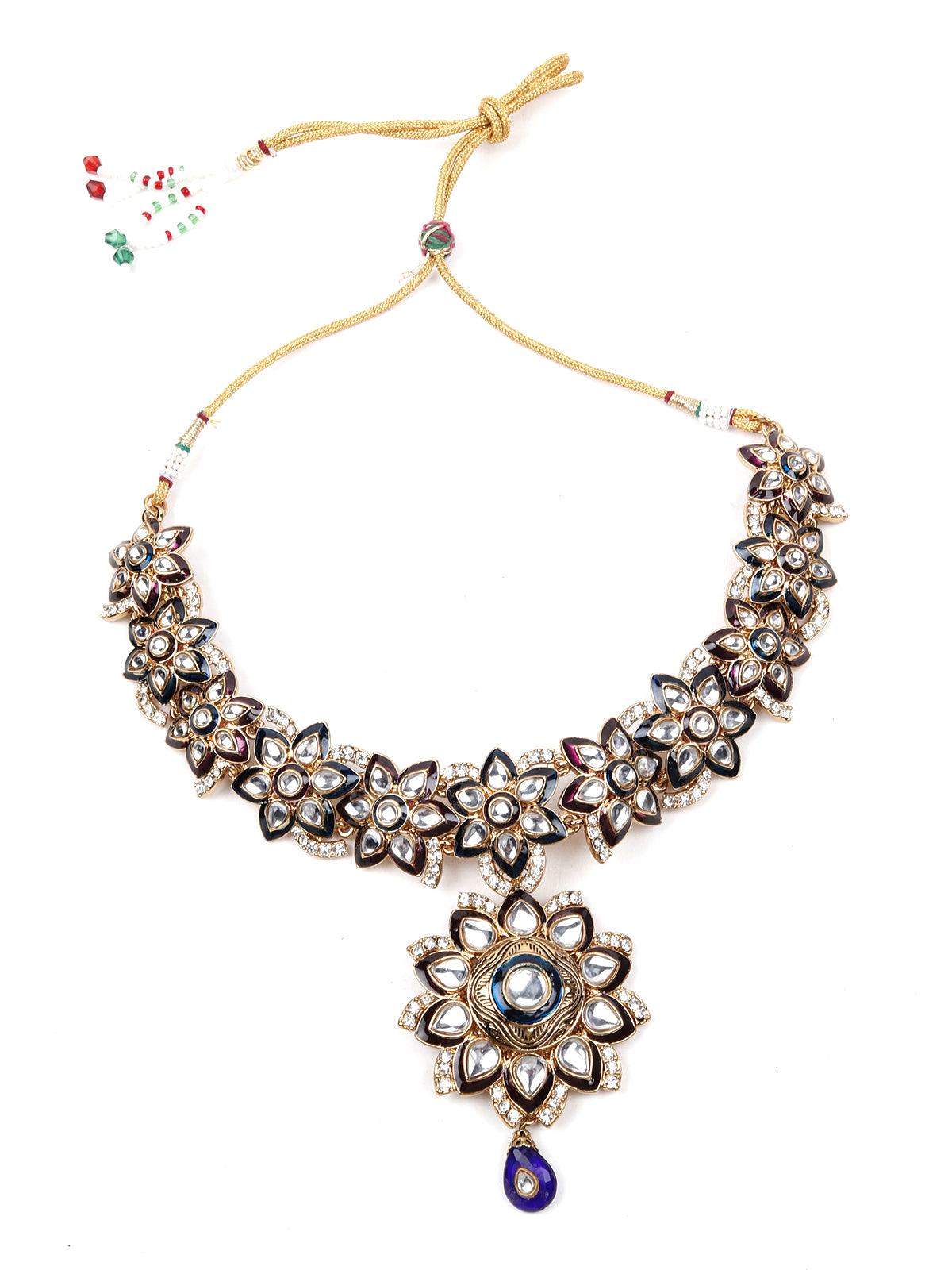 Women's Multicoloured Kundan Se