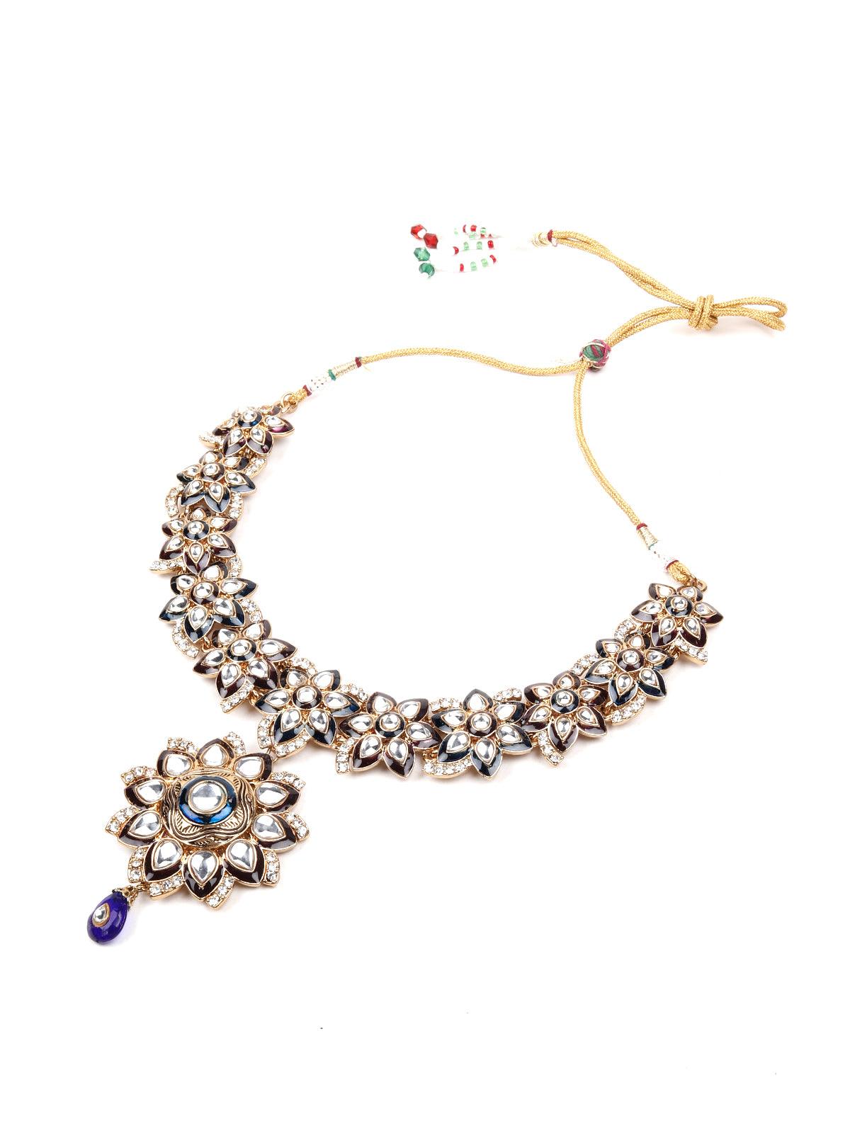 Women's Multicoloured Kundan Se