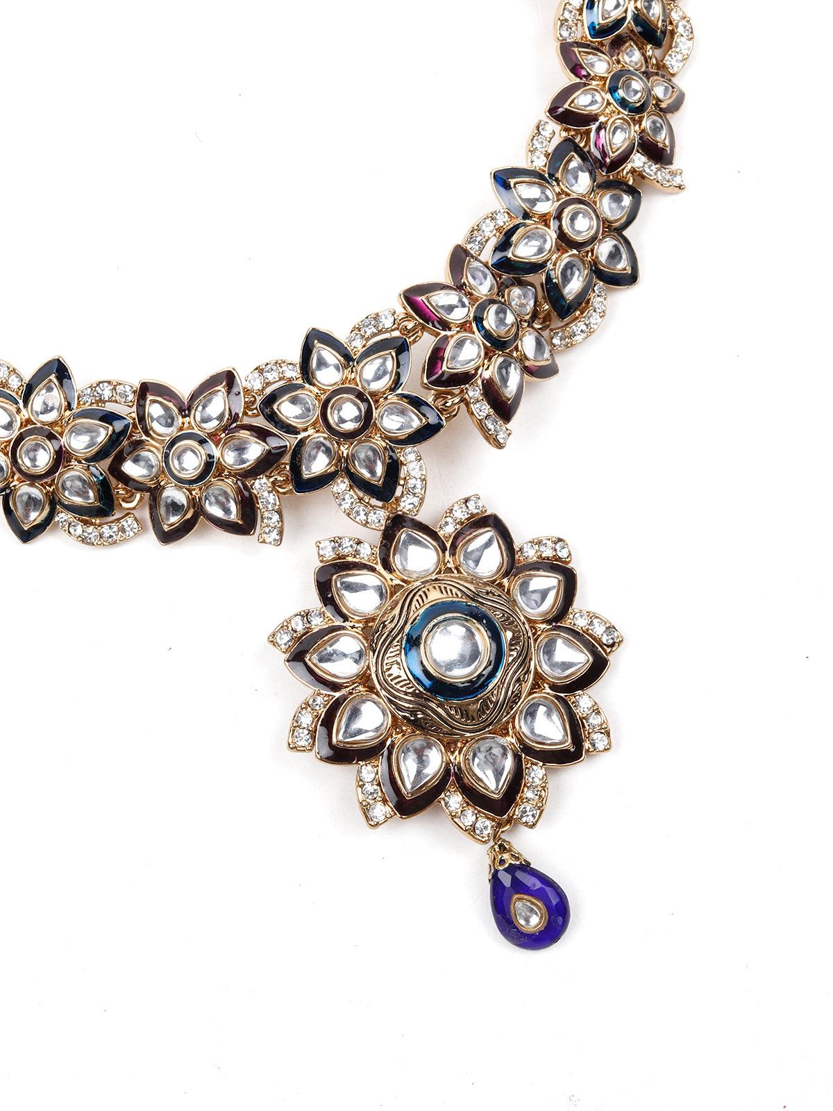 Women's Multicoloured Kundan Se