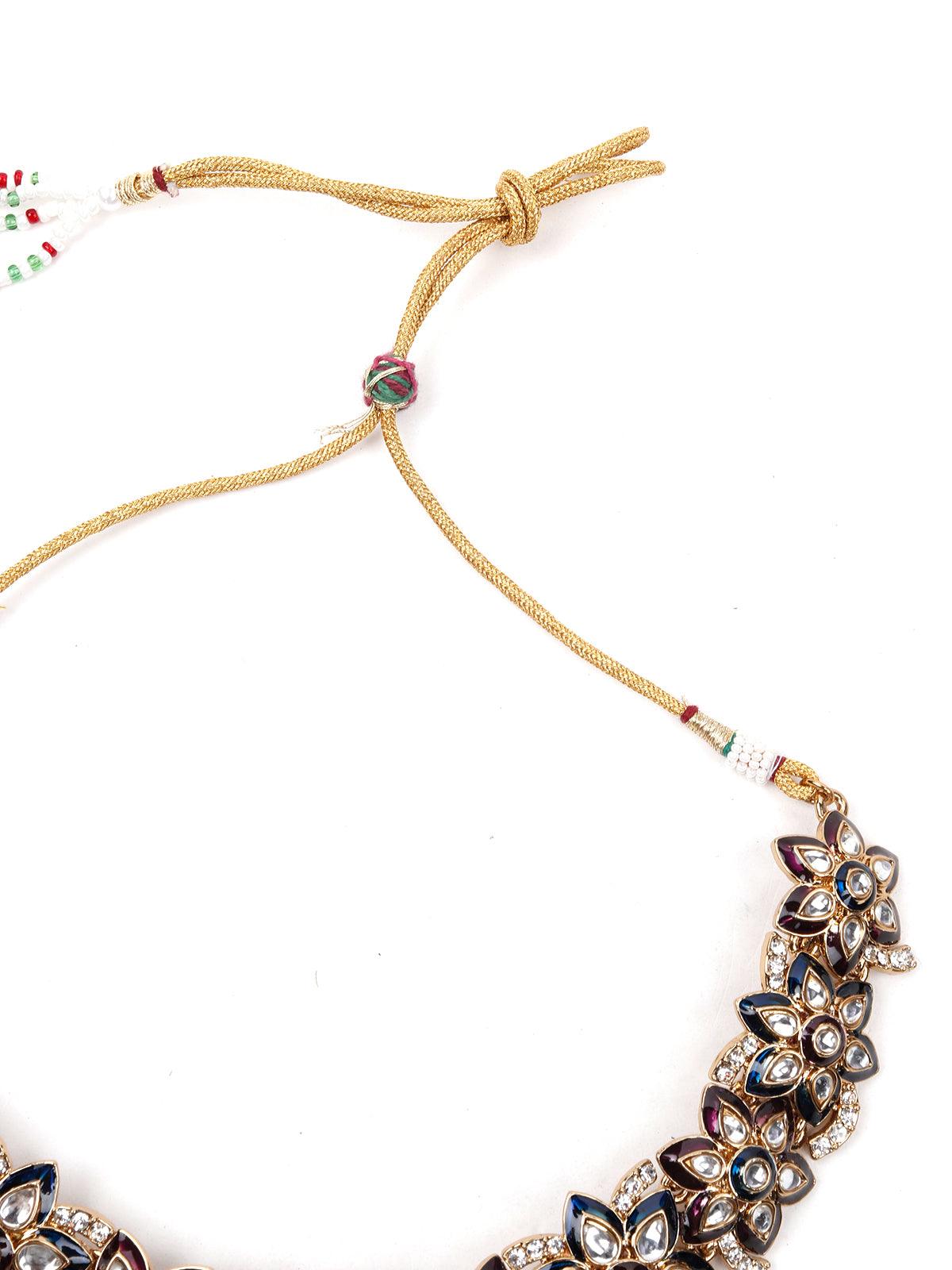 Women's Multicoloured Kundan Se