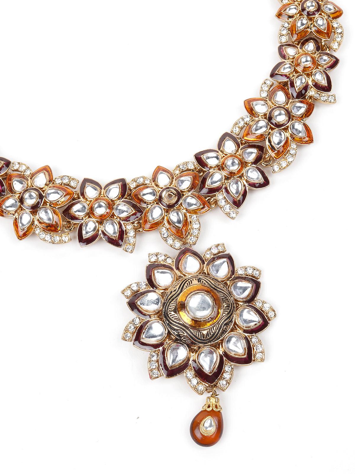 Women's Multicoloured Stones And Kundan Se