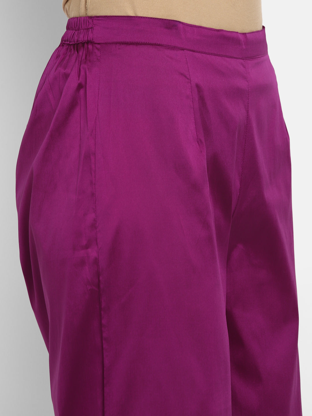 Women's Brinjal Color Polyster blend Self Design Kurta Pant With Dupatta