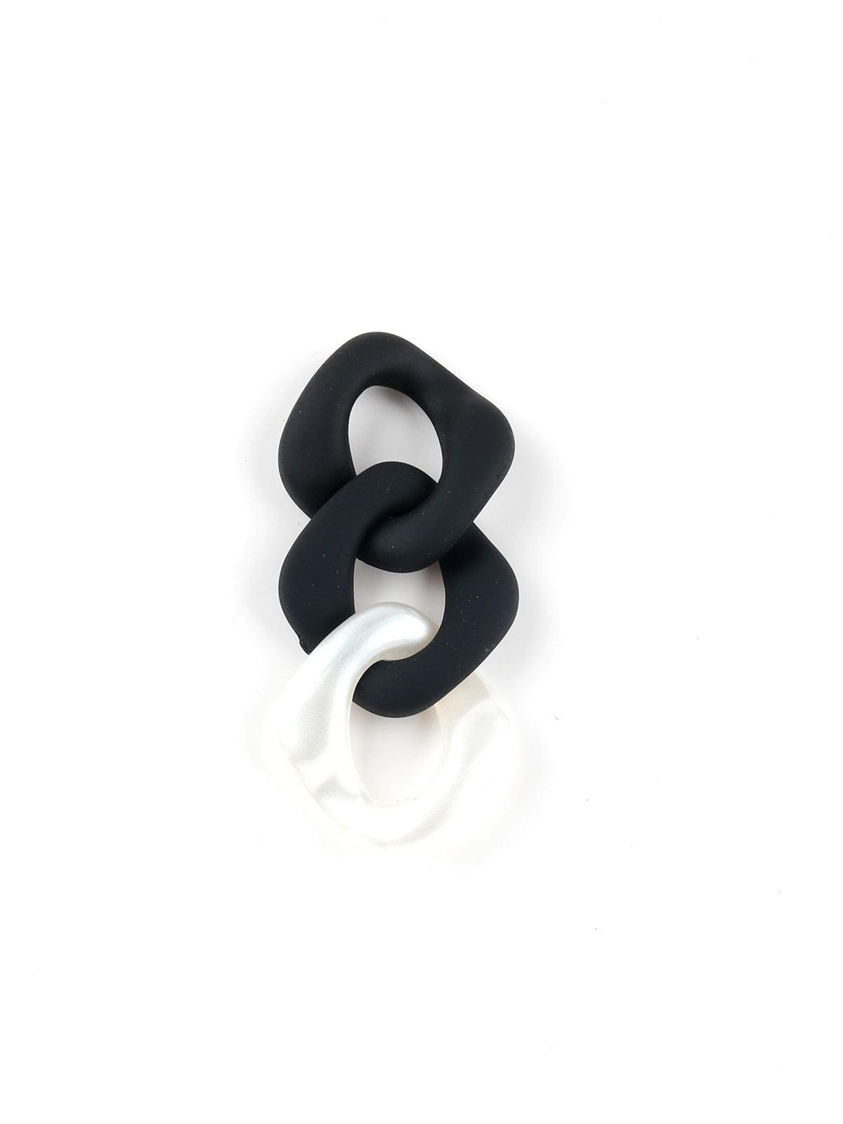 Women's Naava Black And White Earring