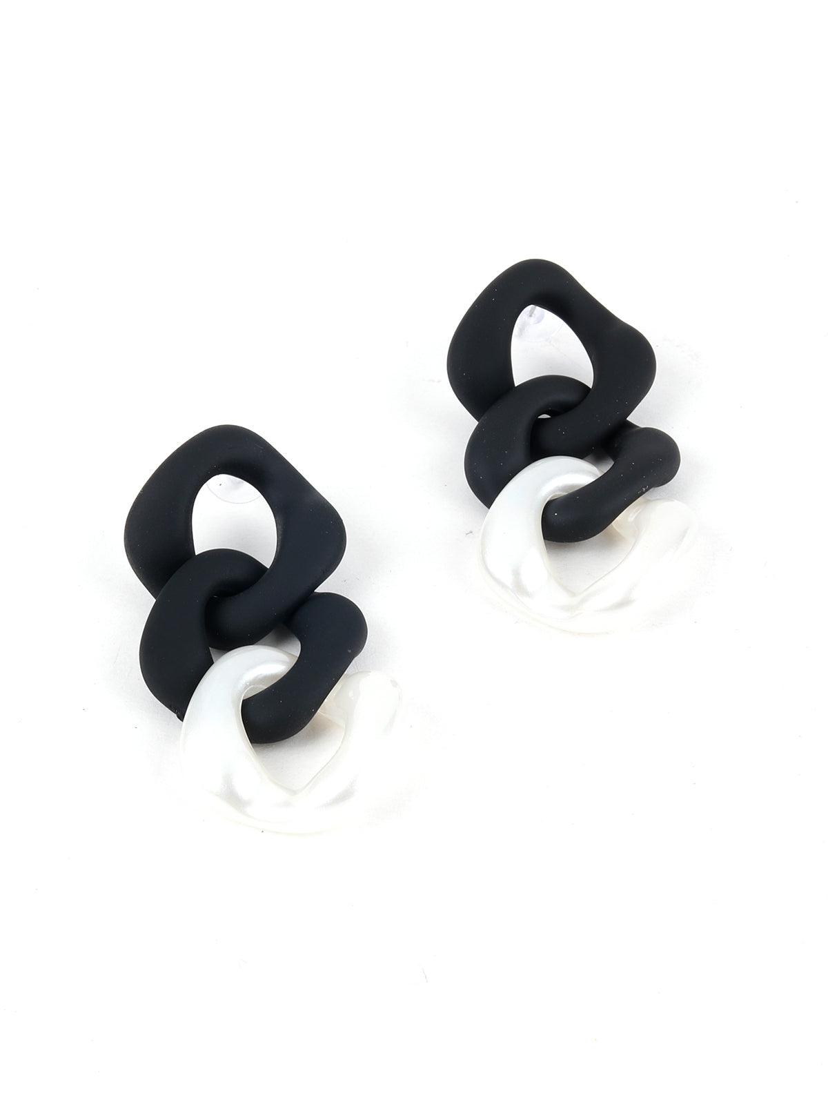 Women's Naava Black And White Earring