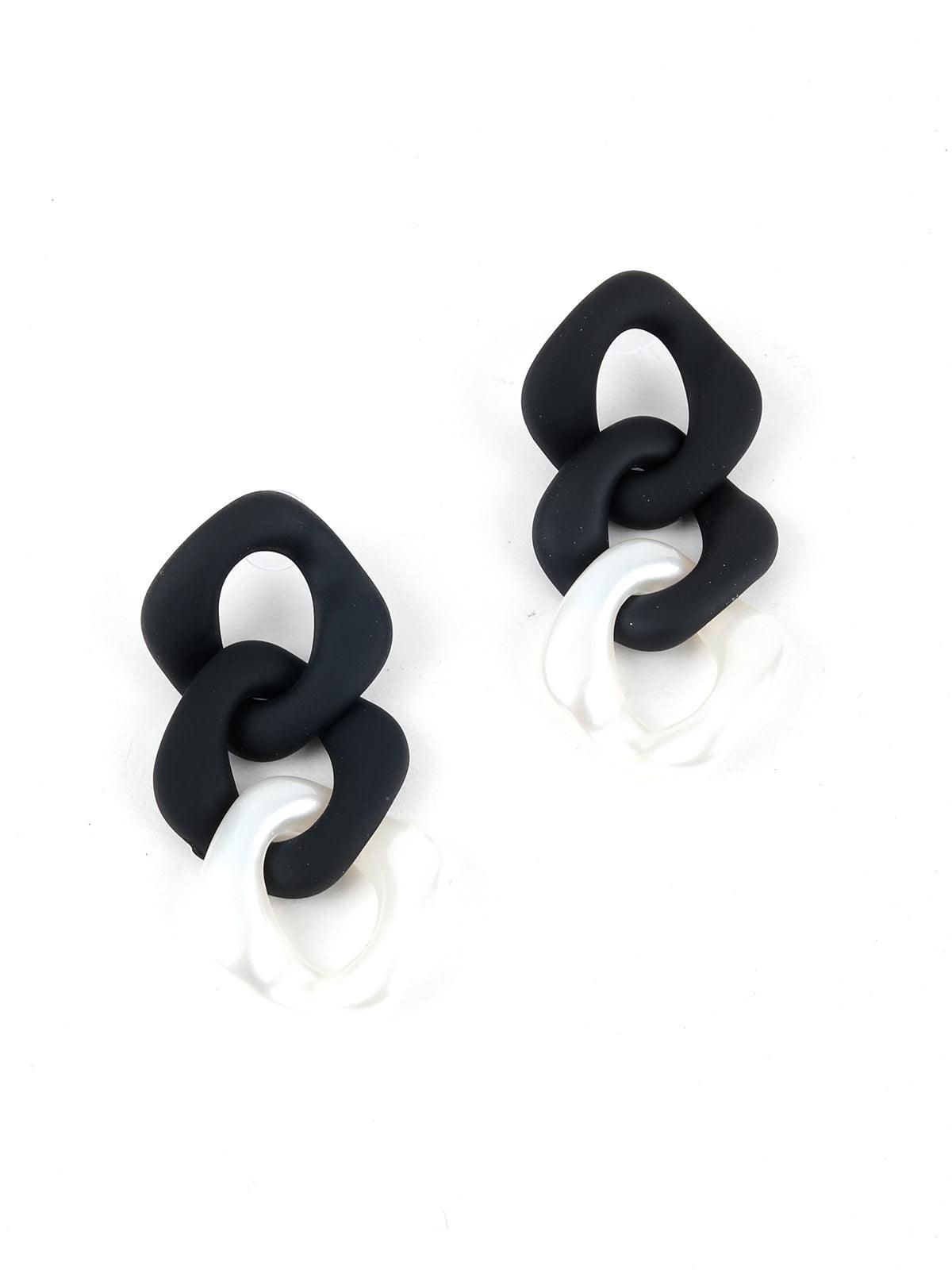 Women's Naava Black And White Earring