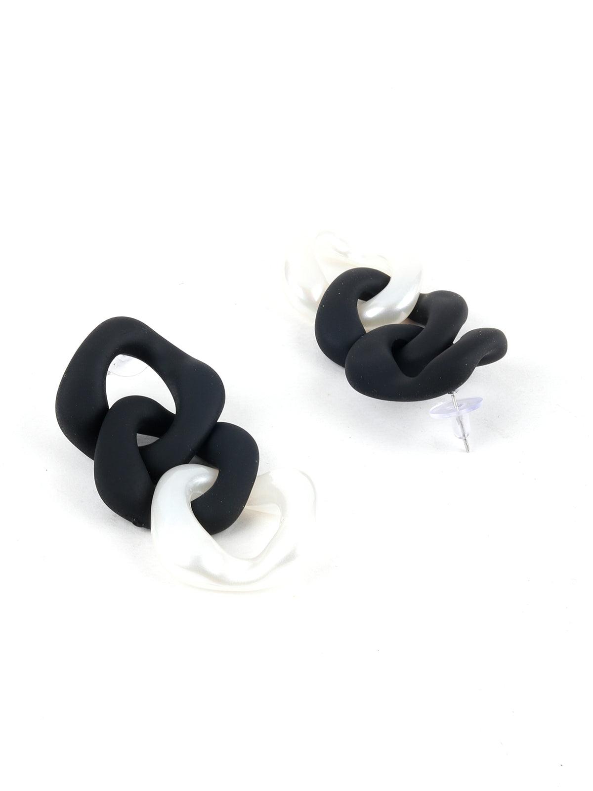 Women's Naava Black And White Earring
