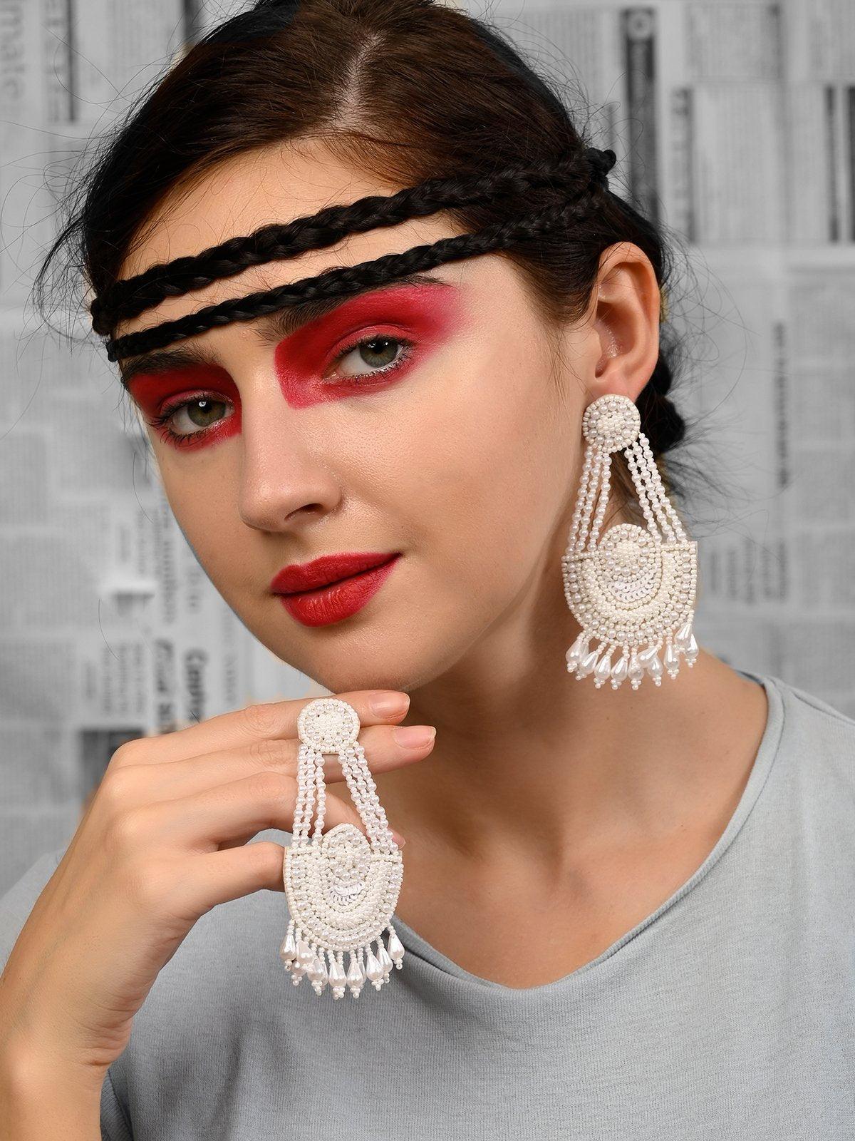 Women's Necklace Shape Pearl Earrin