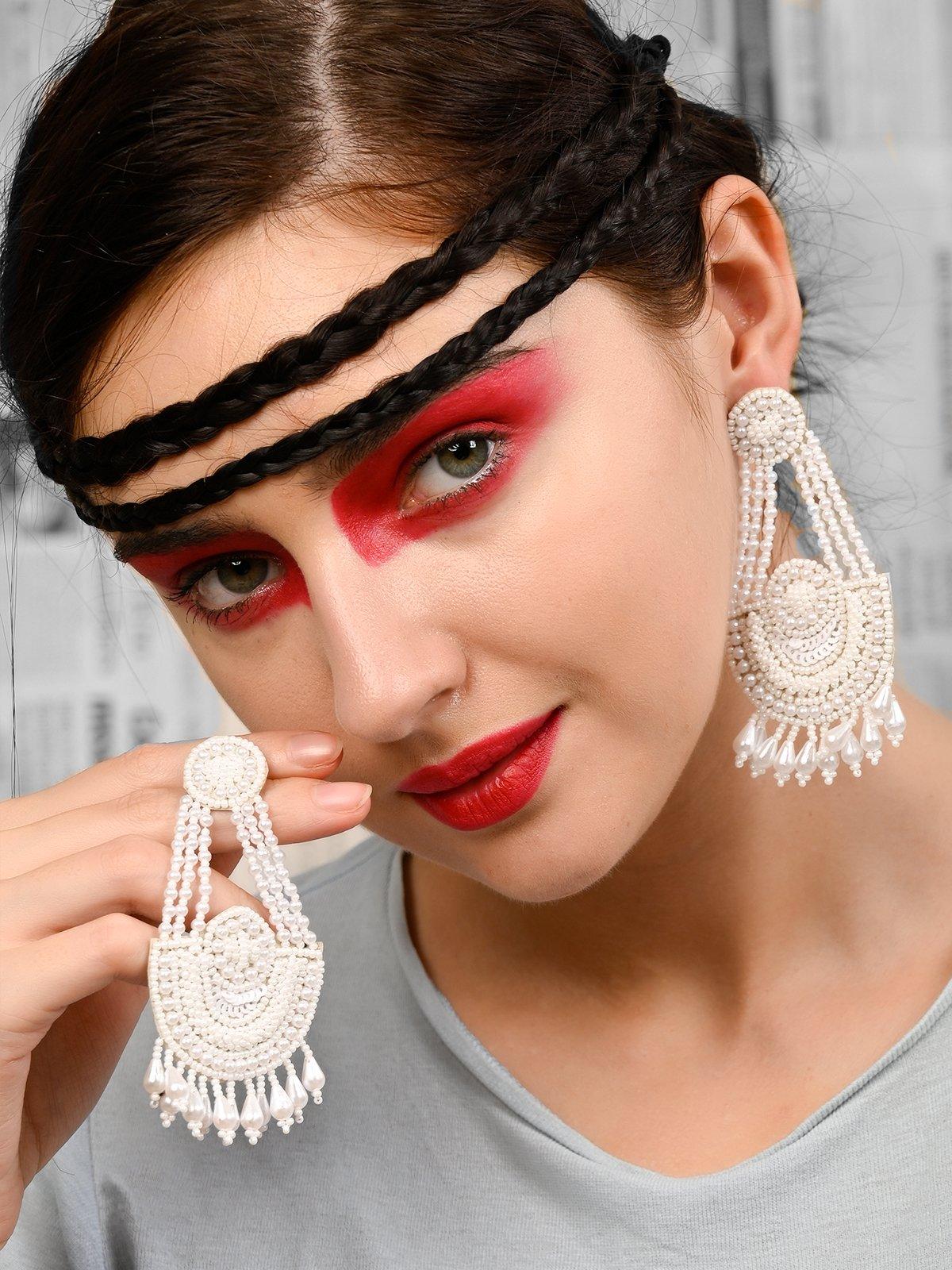 Women's Necklace Shape Pearl Earrin