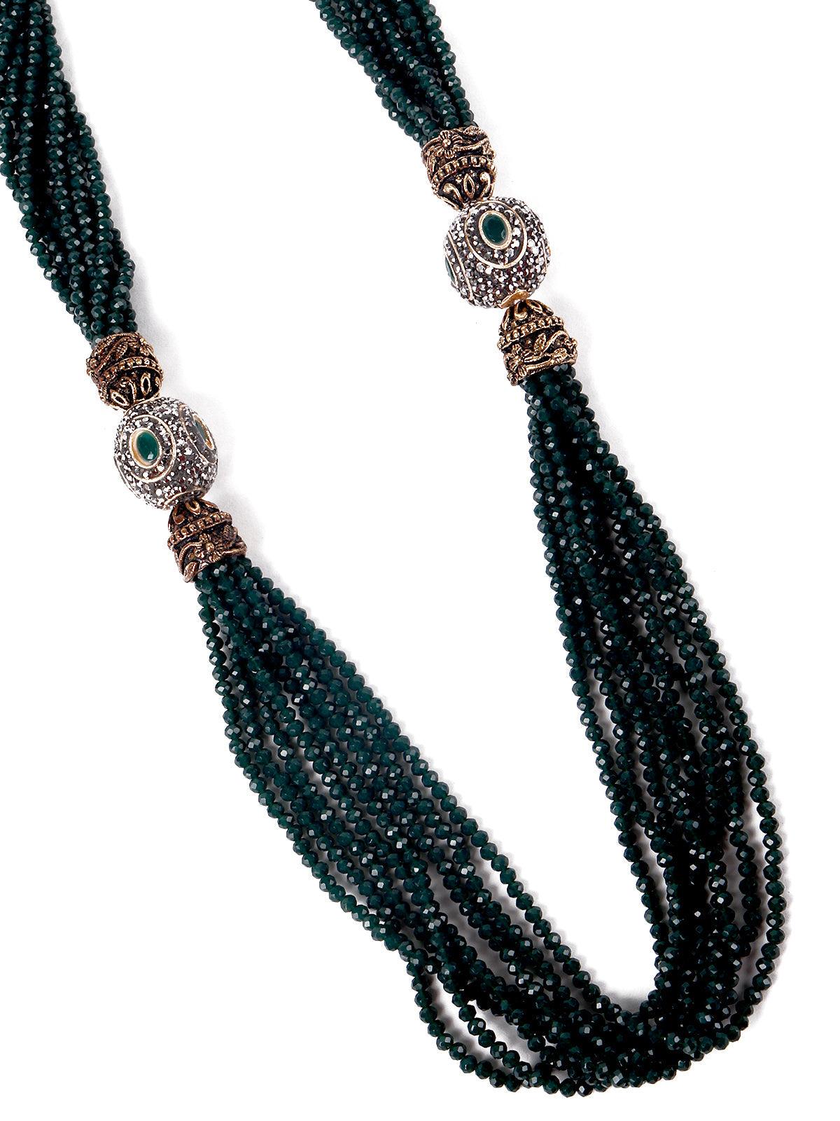 Women's Olive Green Layered Necklace Set For Wome
