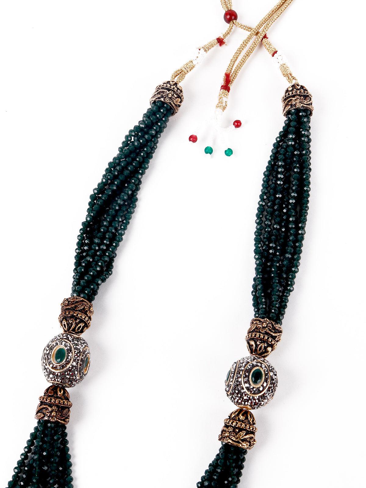 Women's Olive Green Layered Necklace Set For Wome