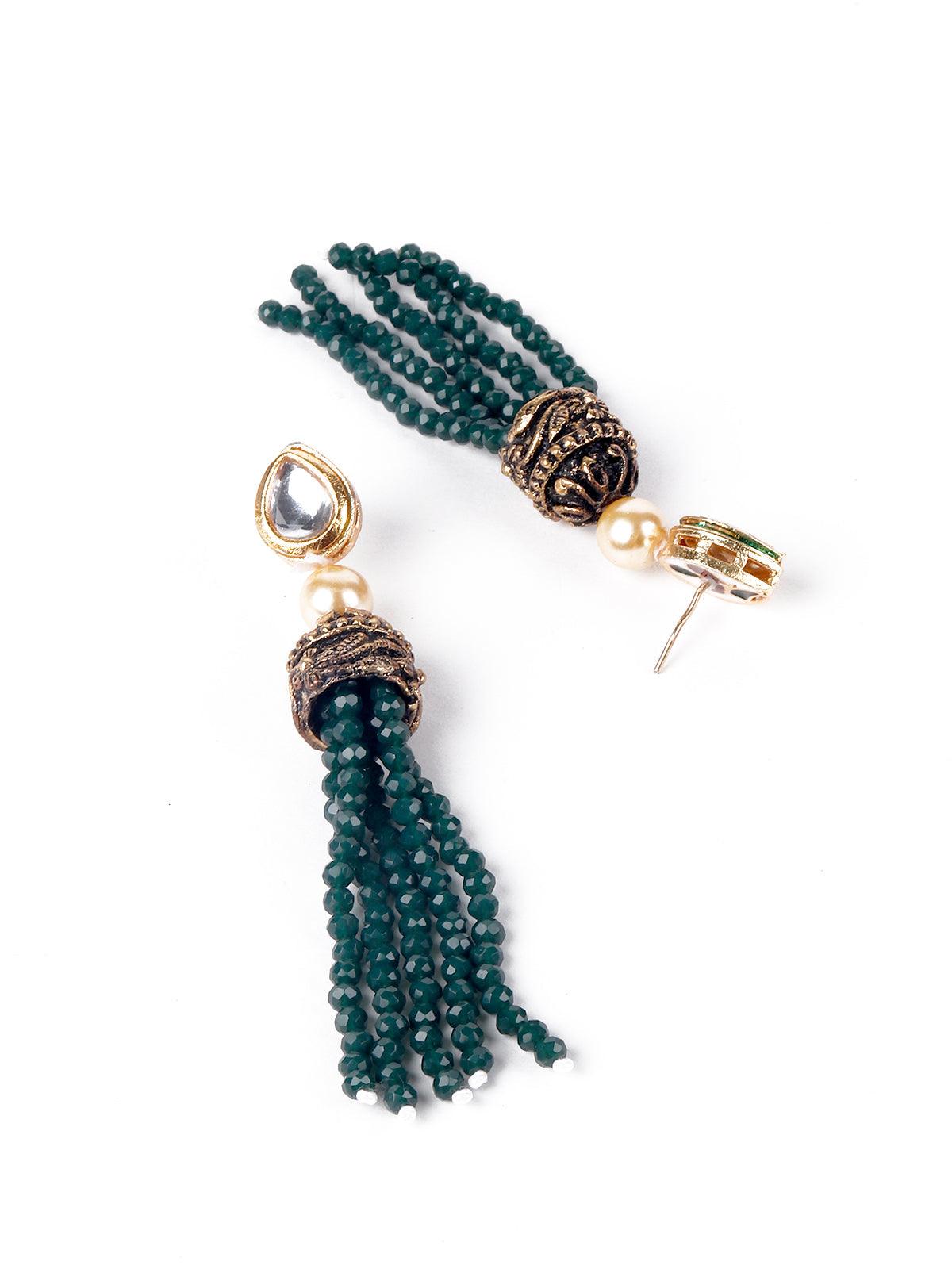 Women's Olive Green Layered Necklace Set For Wome