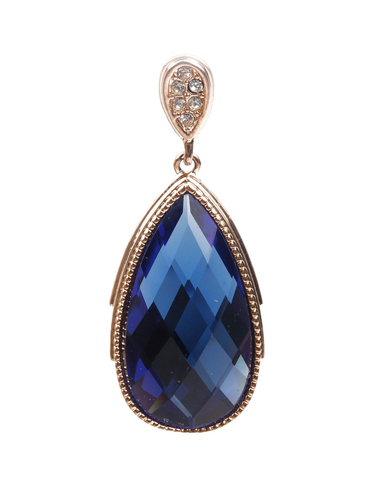 Women's Ornate Blue Teardrop Earring