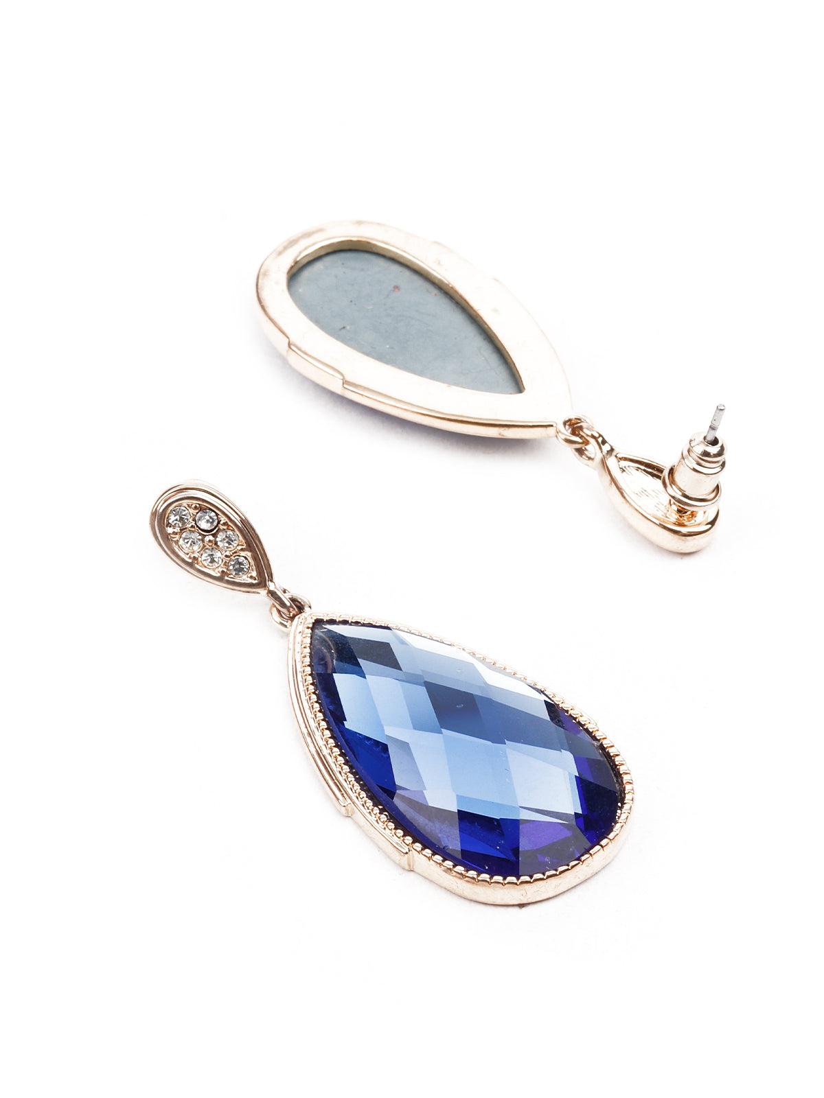 Women's Ornate Blue Teardrop Earring