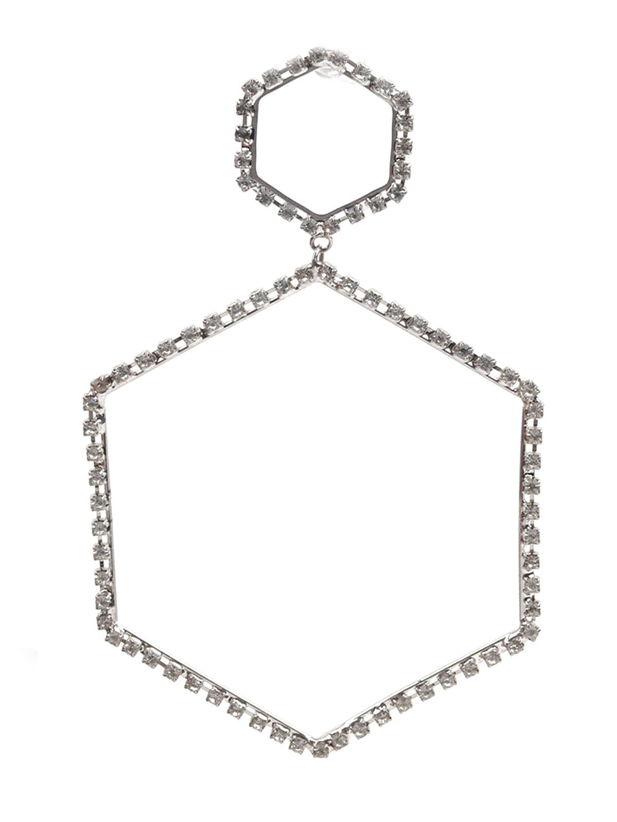 Women's Ornate White Stud Dangle Earring