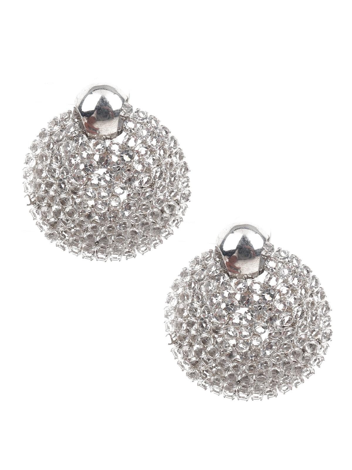 Women's Ornate White Stud Earring