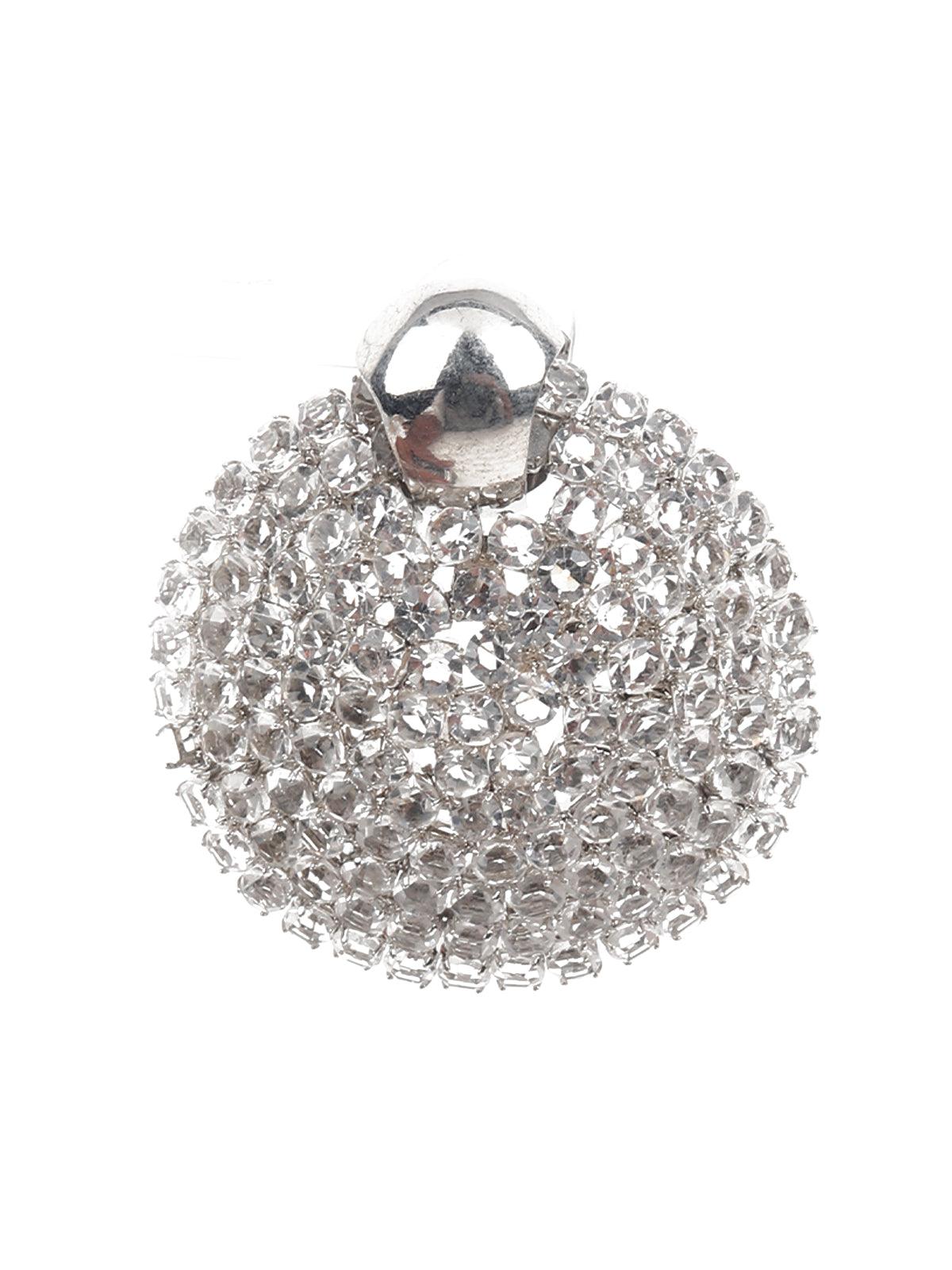 Women's Ornate White Stud Earring