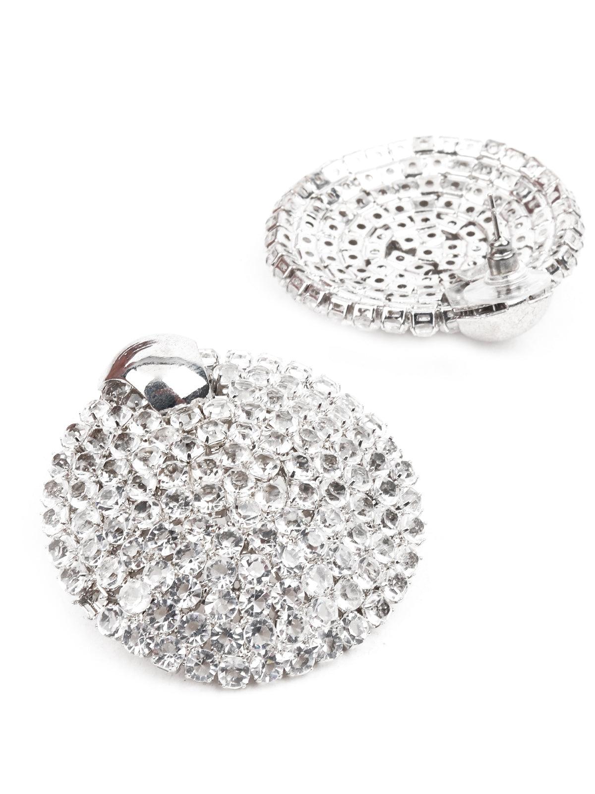 Women's Ornate White Stud Earring