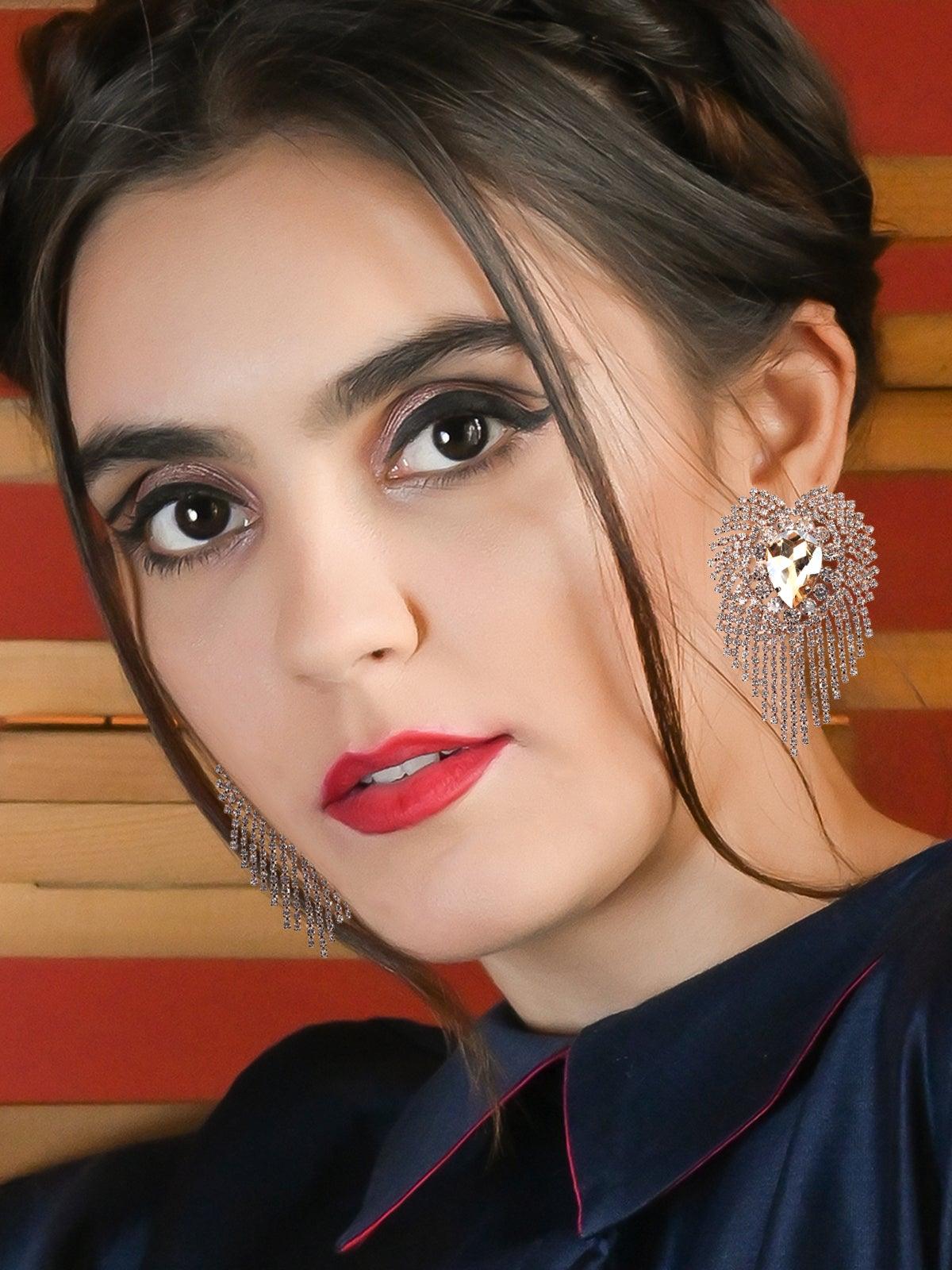 Women's Overload With Crystals Gold-Tone Statement Earring