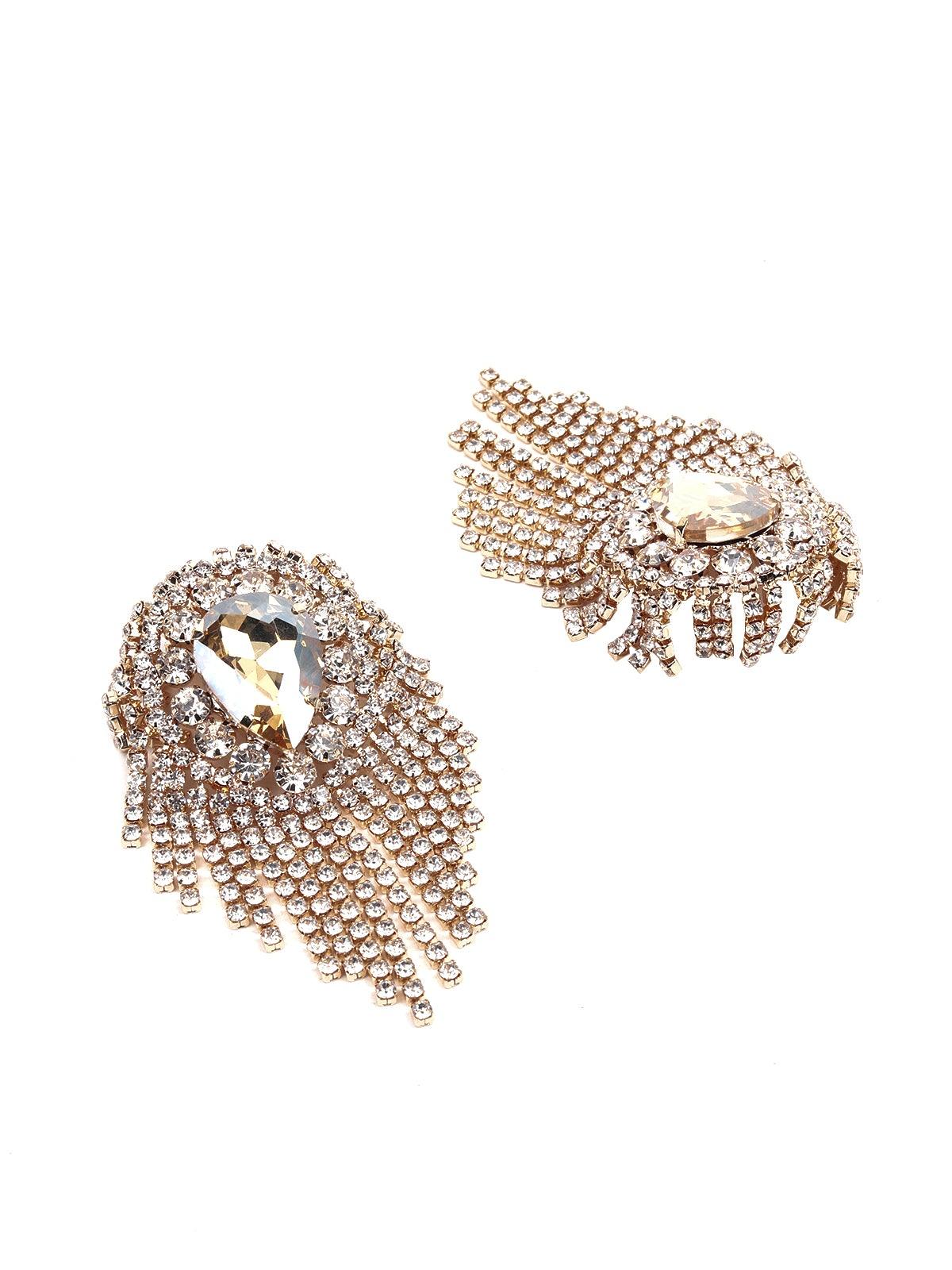 Women's Overload With Crystals Gold-Tone Statement Earring