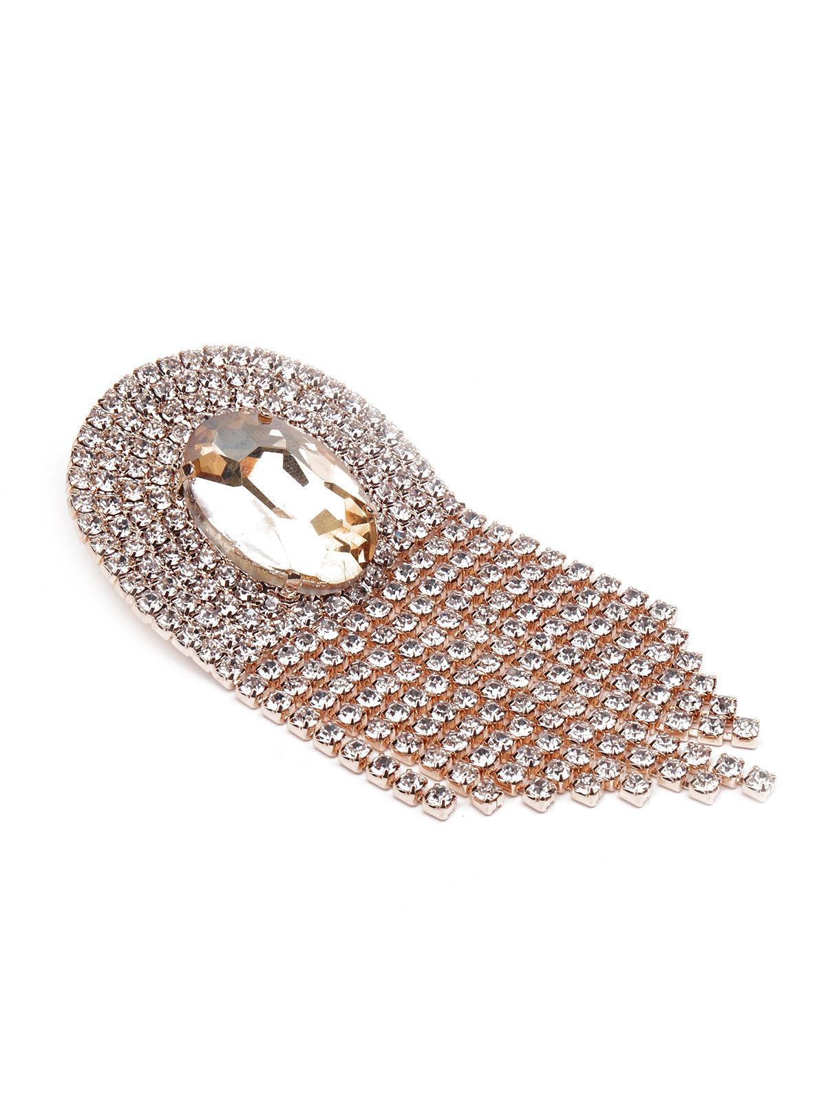 Women's Overloaded Crystal-Studded Tassel Earring