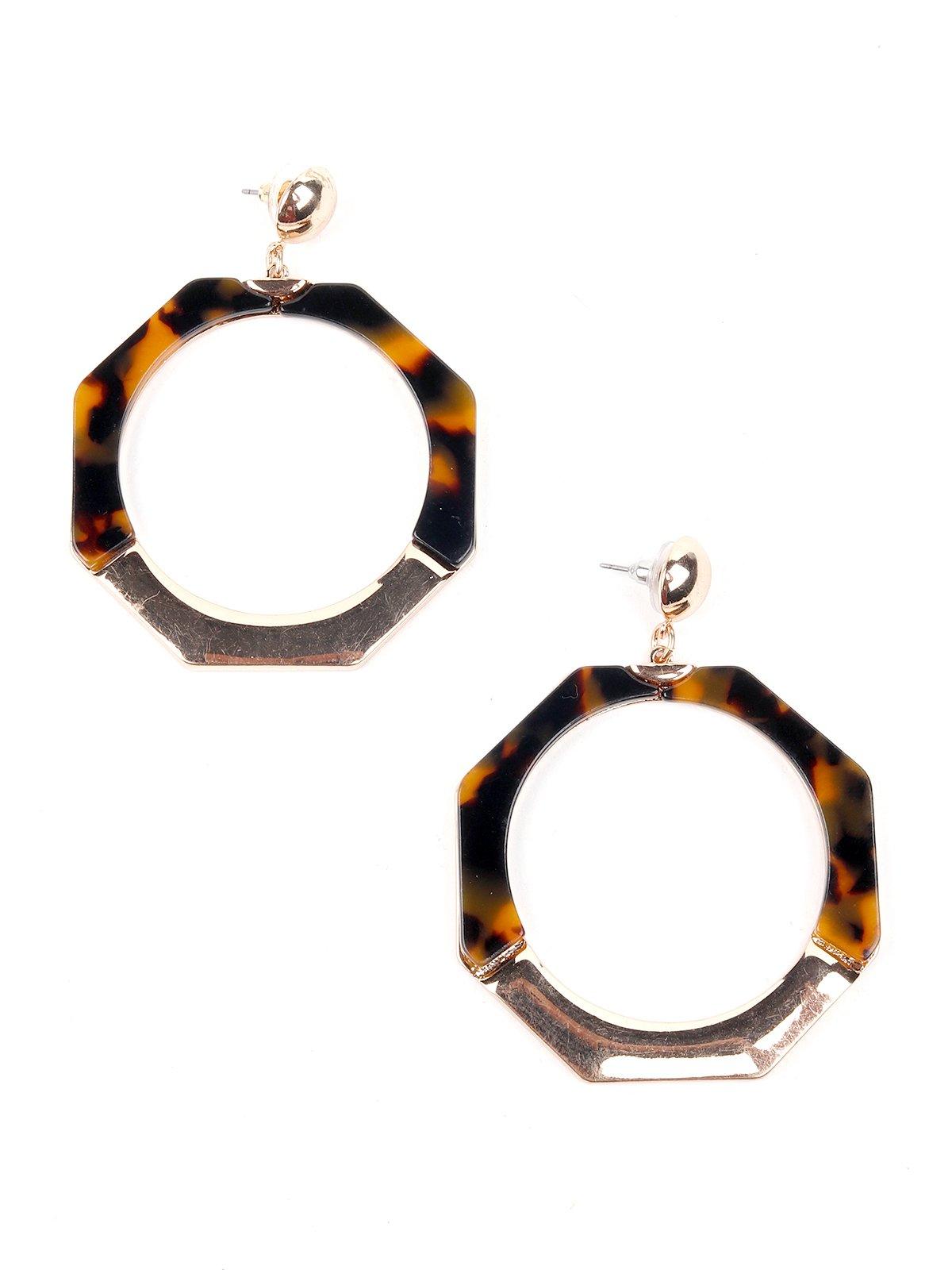 Women's Oversized Leopard Textured Hoop Earrinig