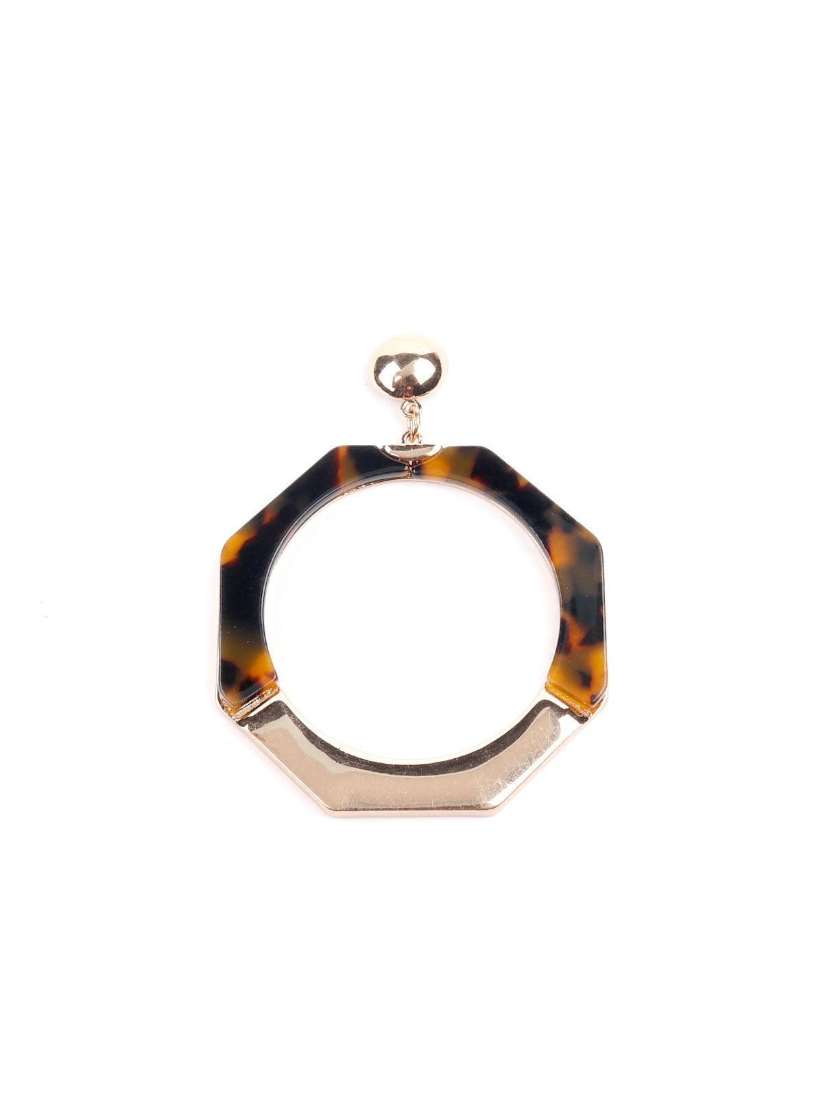Women's Oversized Leopard Textured Hoop Earrinig
