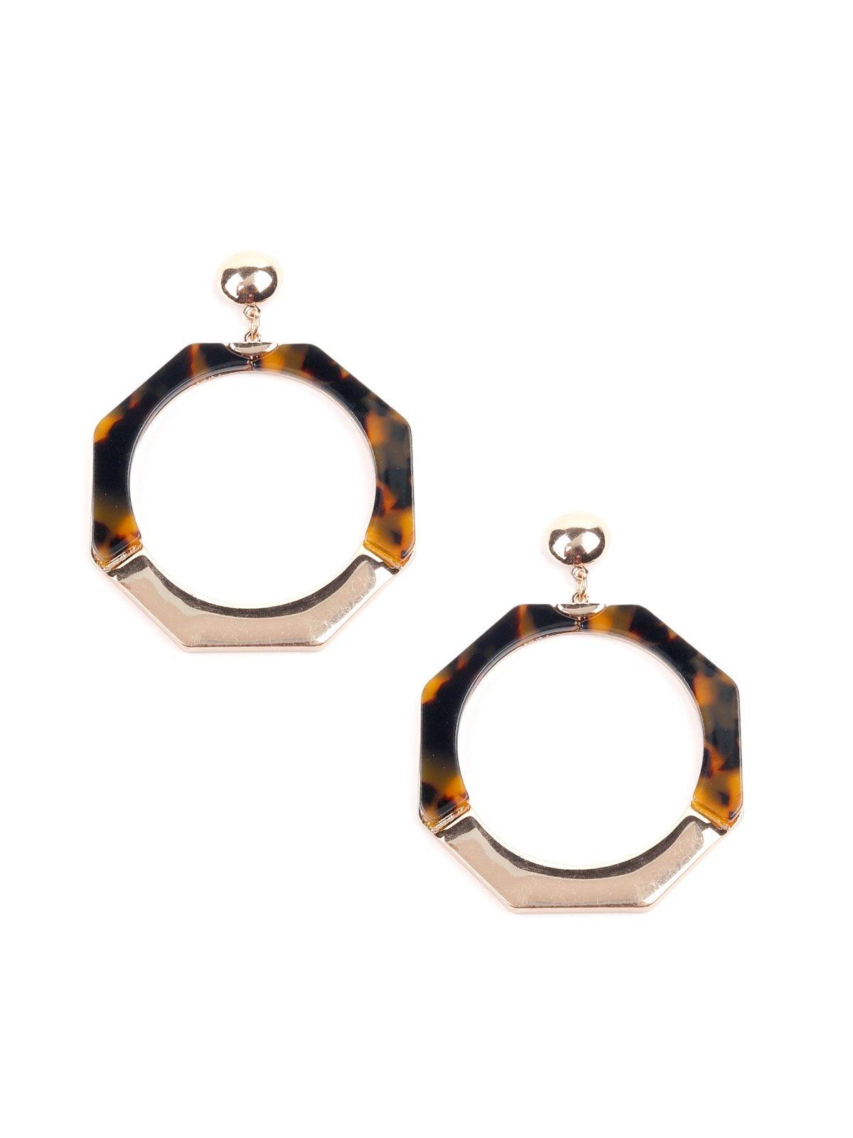 Women's Oversized Leopard Textured Hoop Earrinig