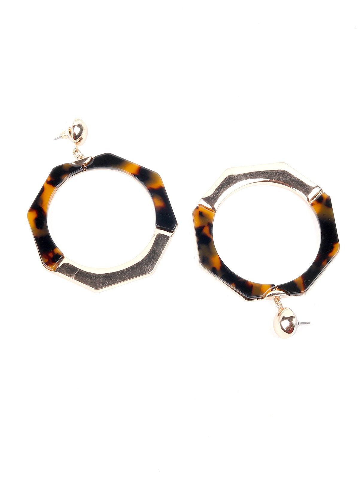 Women's Oversized Leopard Textured Hoop Earrinig