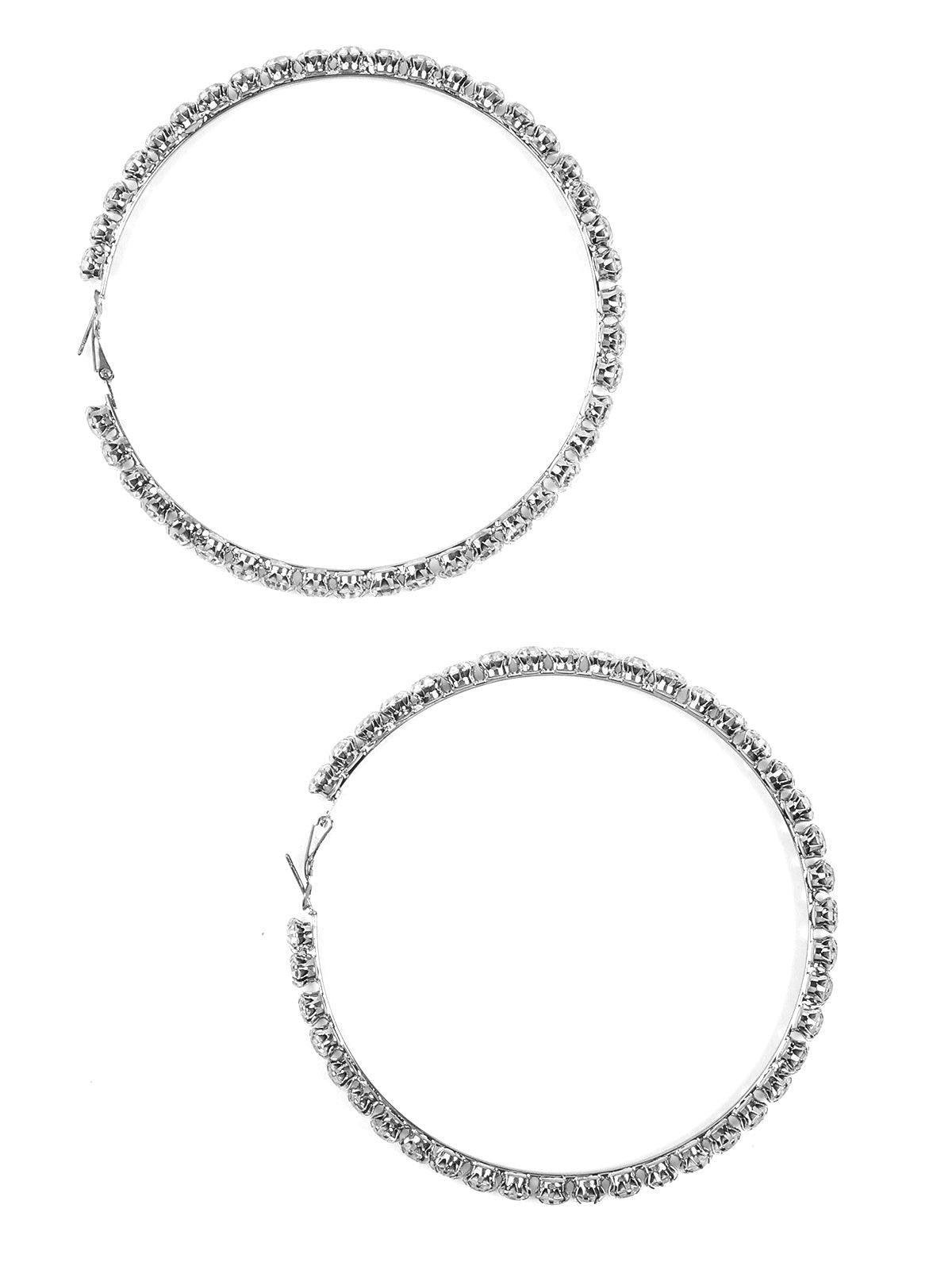 Women's Oversized Silver Tone Hoops
