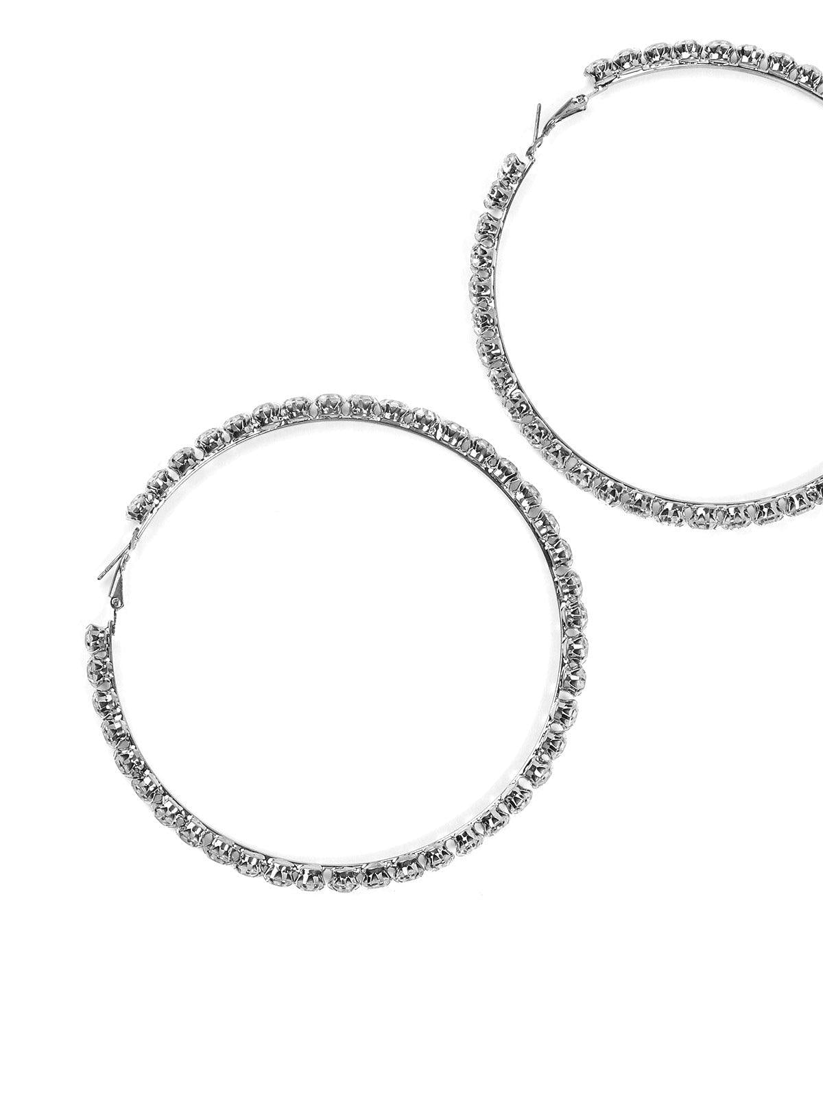 Women's Oversized Silver Tone Hoops